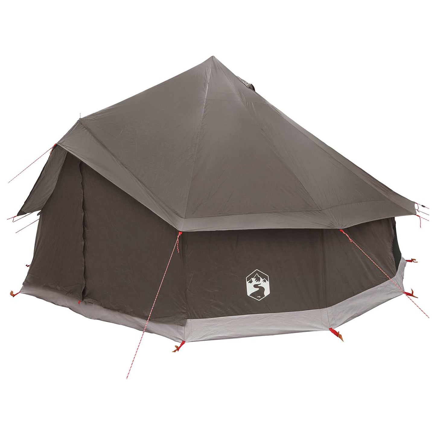 Tipi Tent Brown Grey 400 x 400 x 250 cm Polyester and Steel