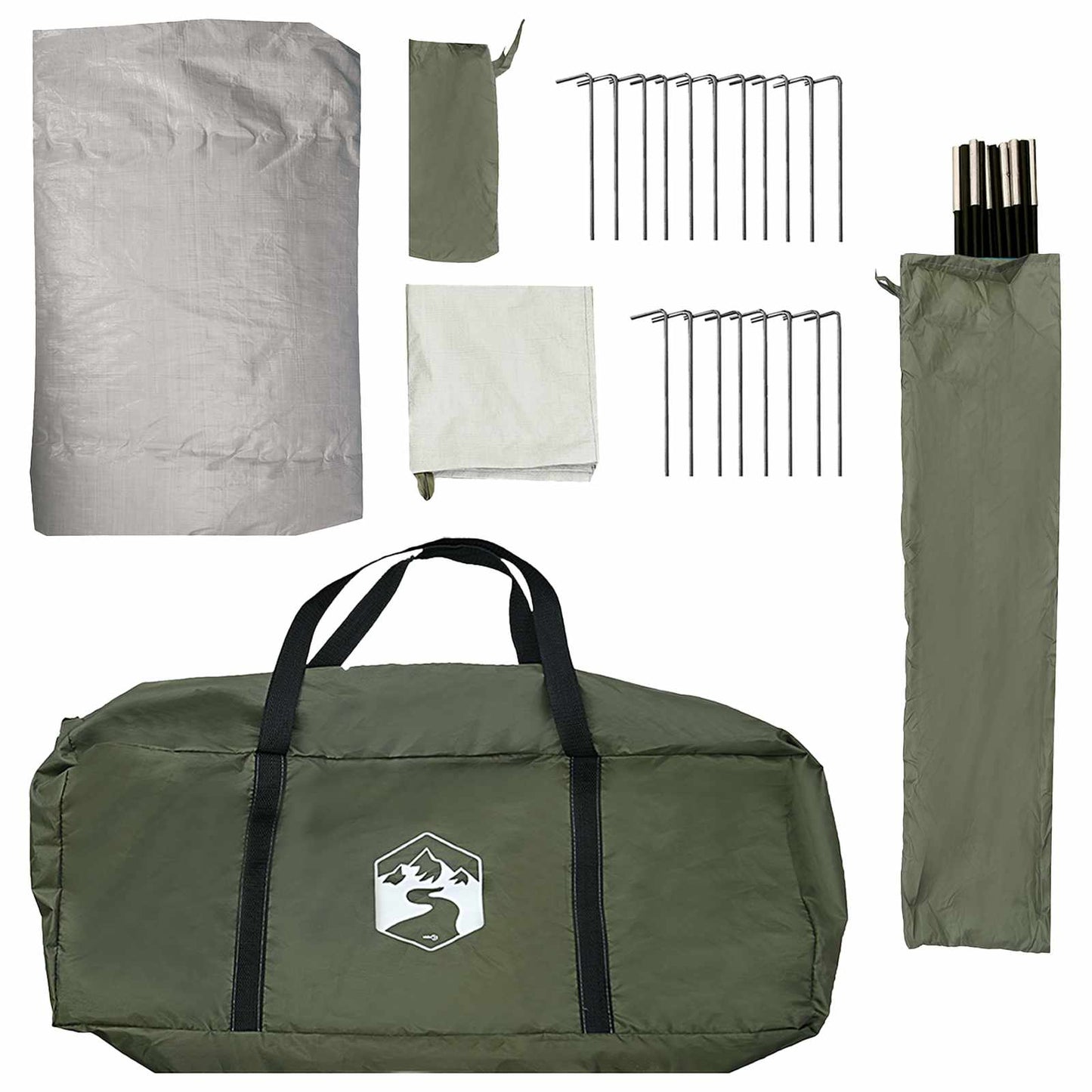 Cabin Tent Olive Green 488 x 244 x 183 cm Polyester and Steel