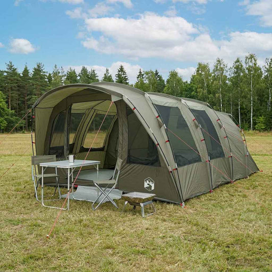 Tunnel Tent 427 x 315 x 178 cm Olive Green Polyester and Steel