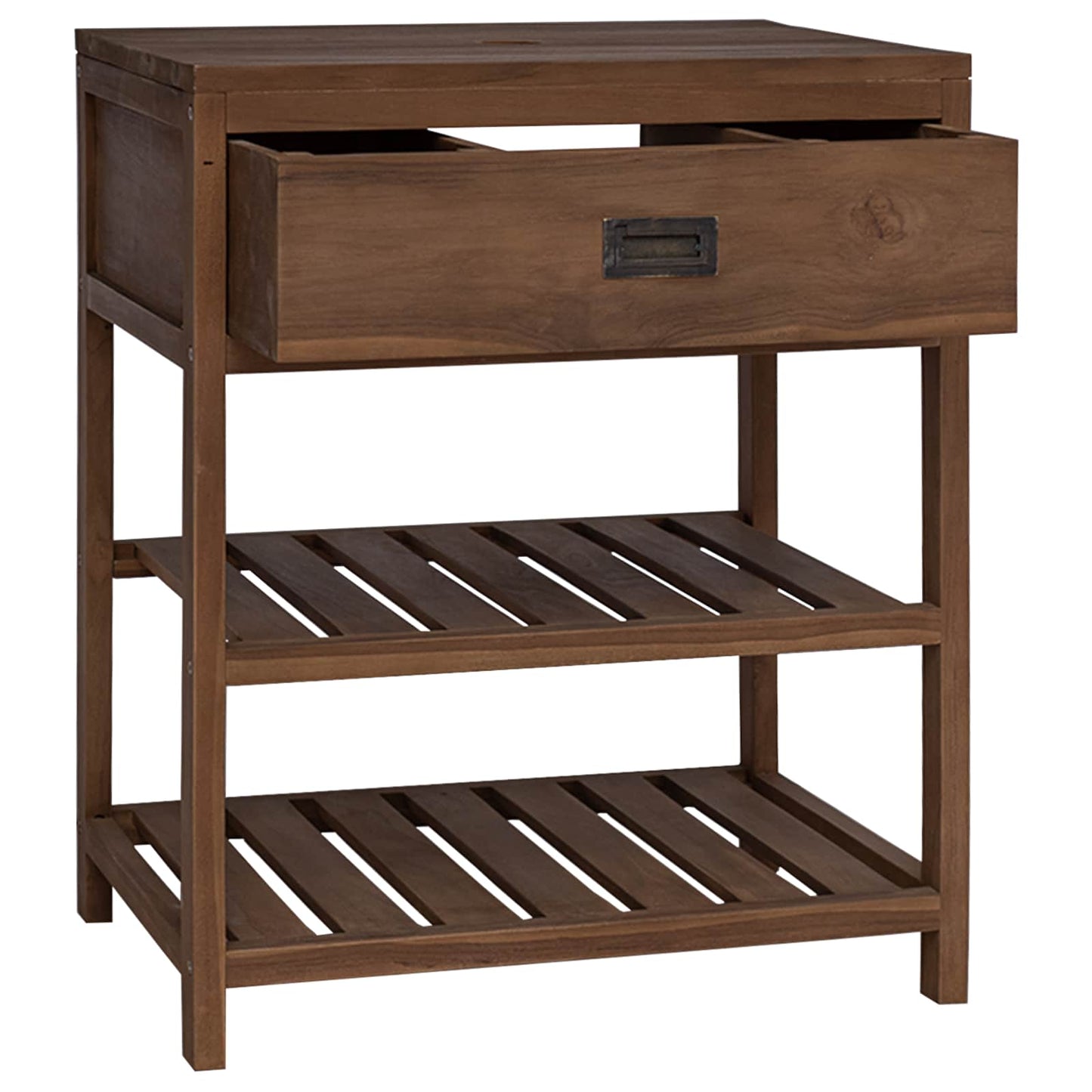 Bathroom Cabinet Natural 60 x 45 x 75 cm Solid Teak Wood