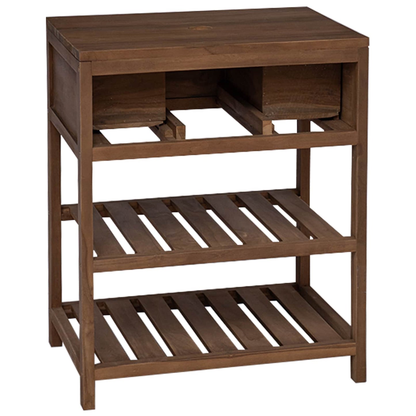 Bathroom Cabinet Natural 60 x 45 x 75 cm Solid Teak Wood