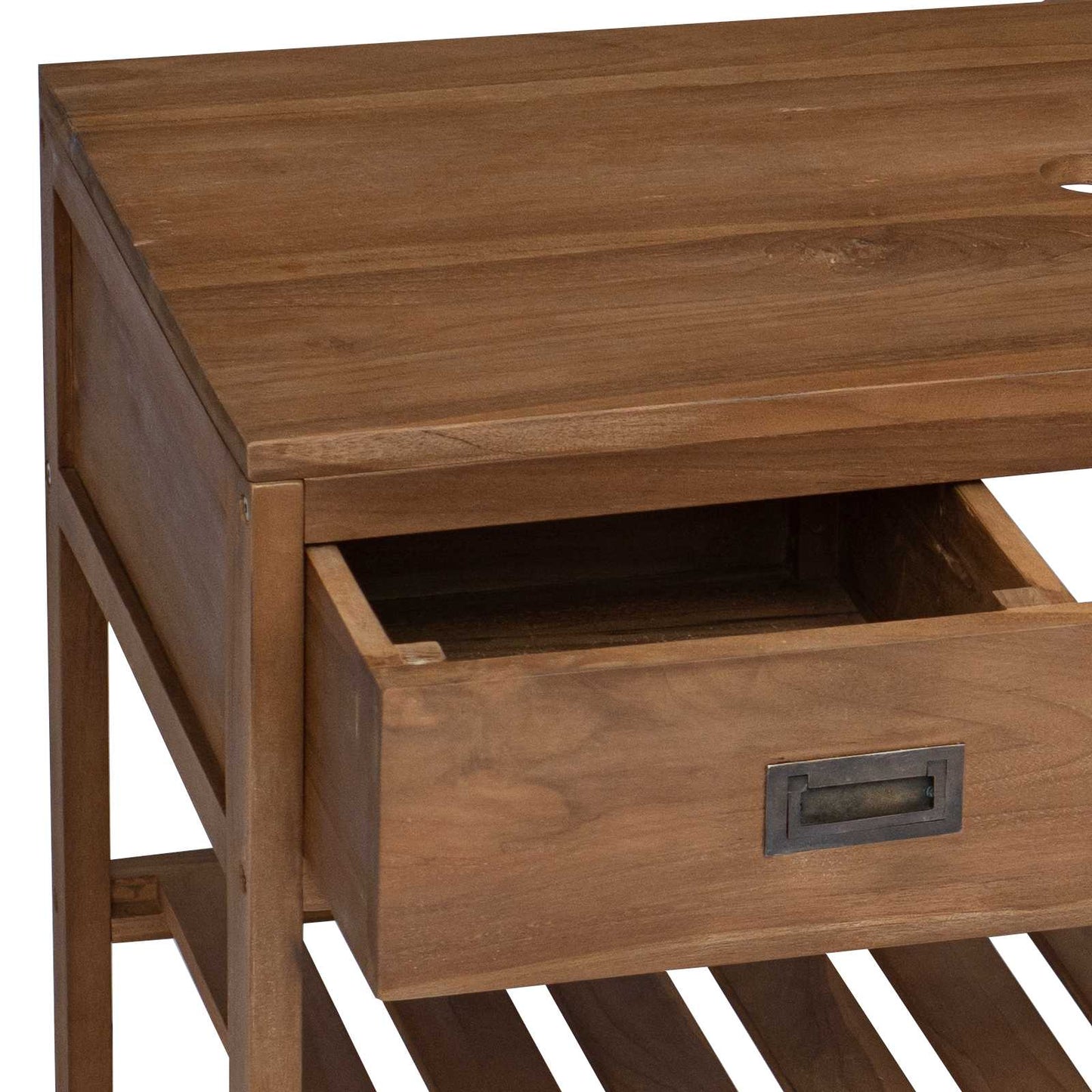 Bathroom Cabinet Natural 90 x 45 x 75 cm Solid Teak Wood