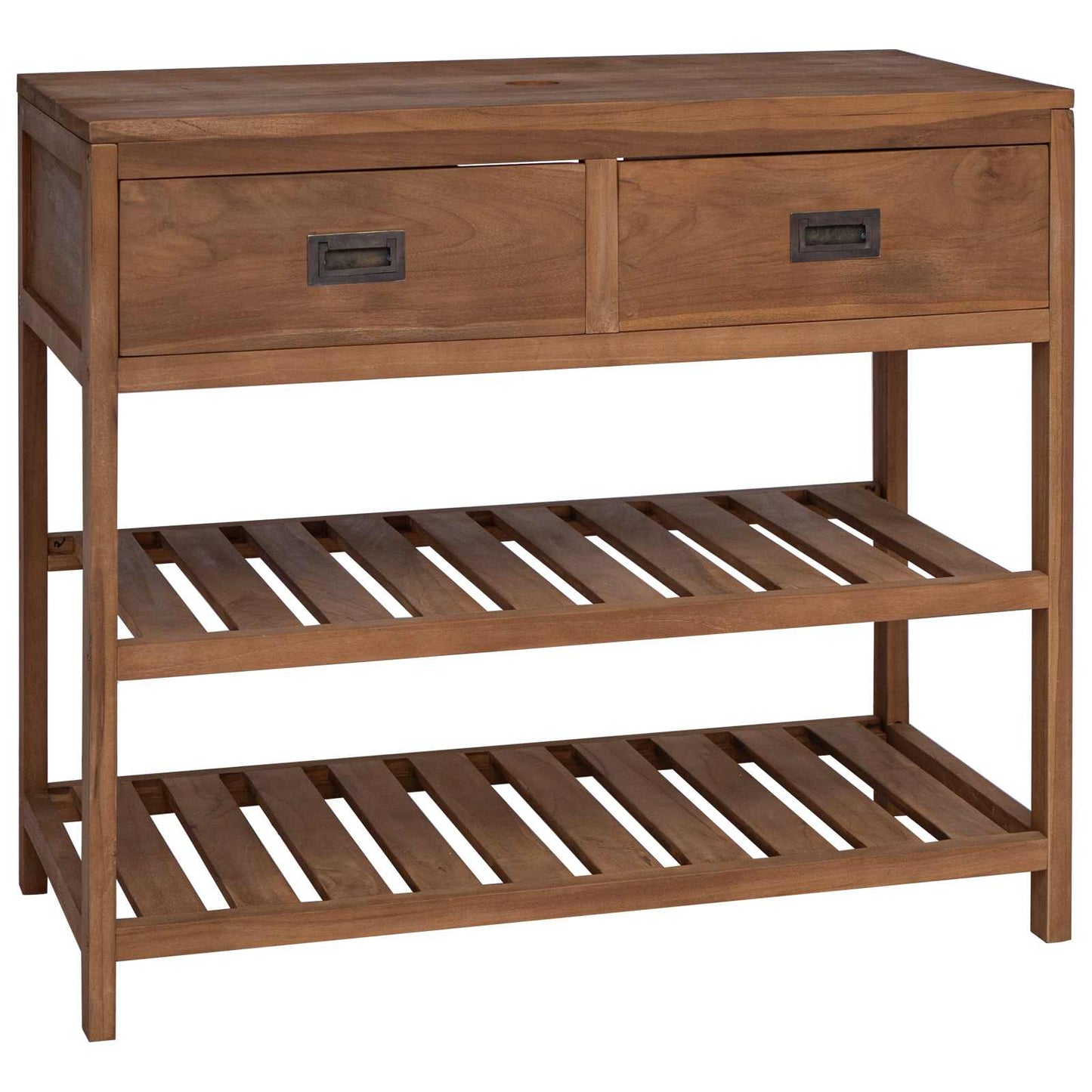 Bathroom Cabinet Natural 90 x 45 x 75 cm Solid Teak Wood