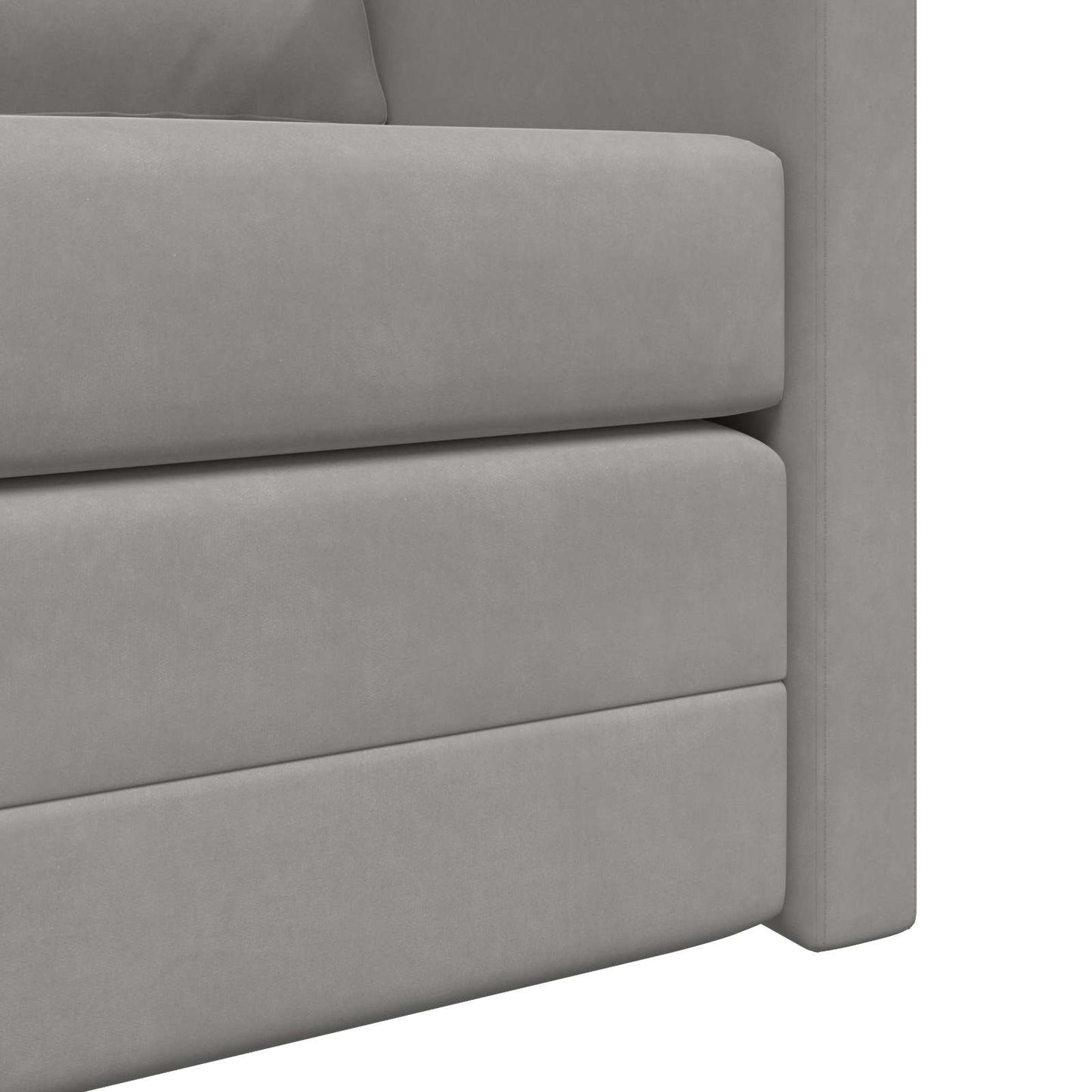 Folding Sofa Bed Light Grey 122 x 70 x 60 cm Velvet
