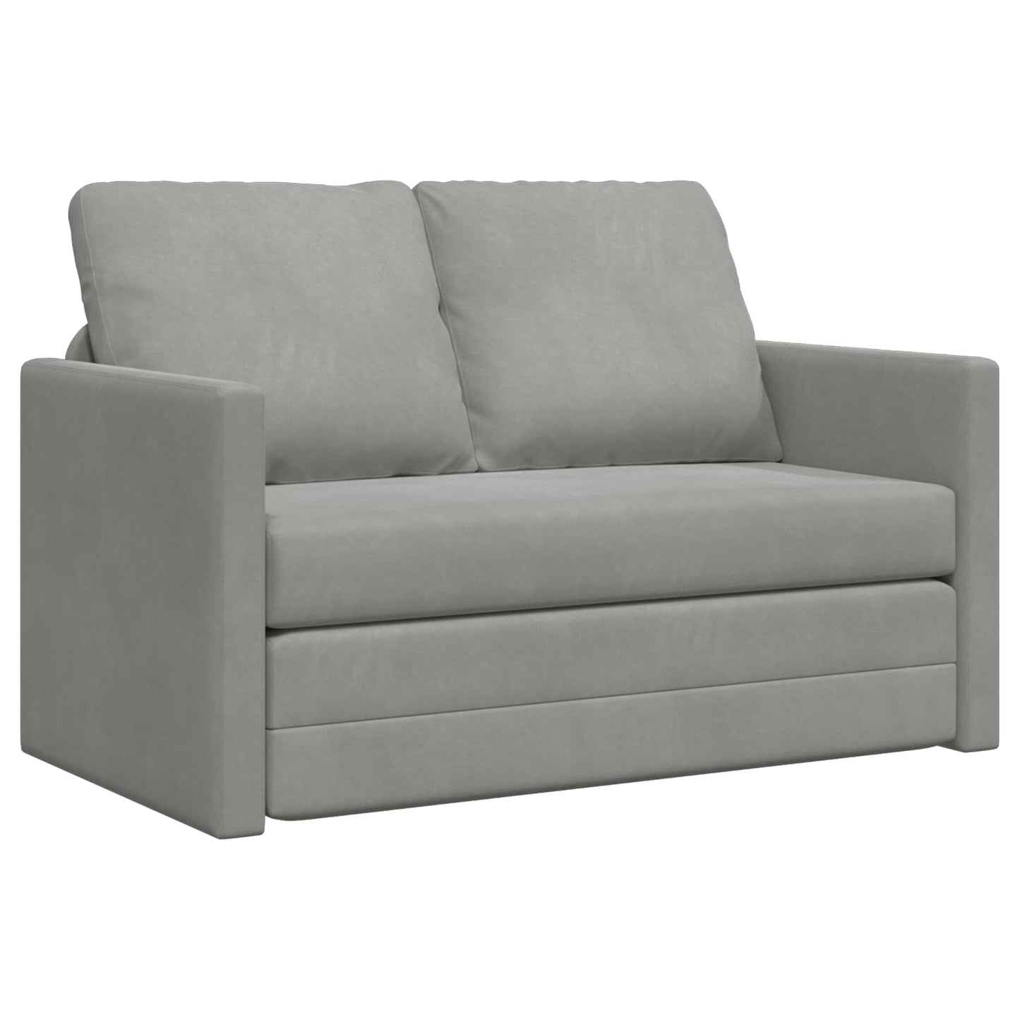 Folding Sofa Bed Light Grey 122 x 70 x 60 cm Velvet