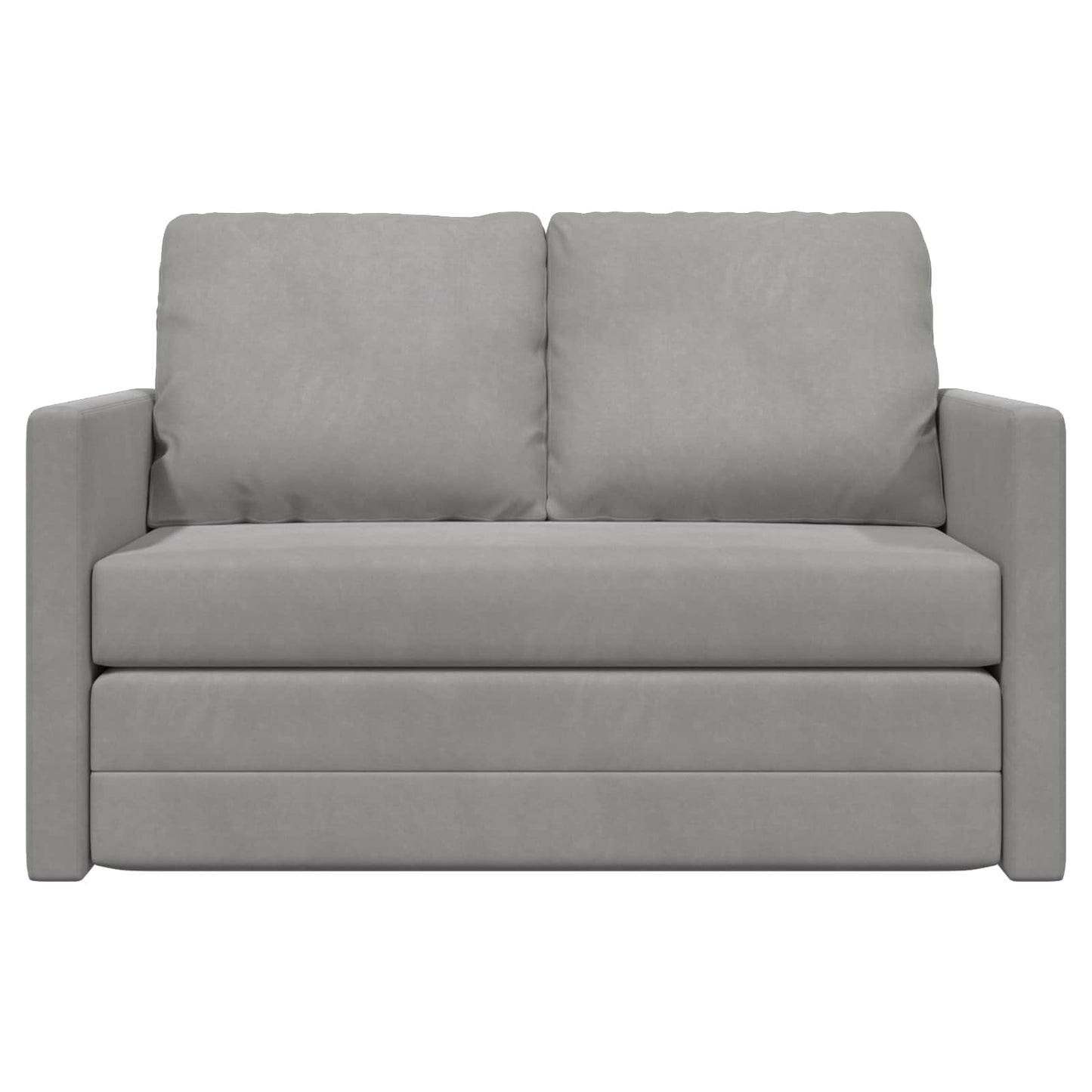 Folding Sofa Bed Light Grey 122 x 70 x 60 cm Velvet