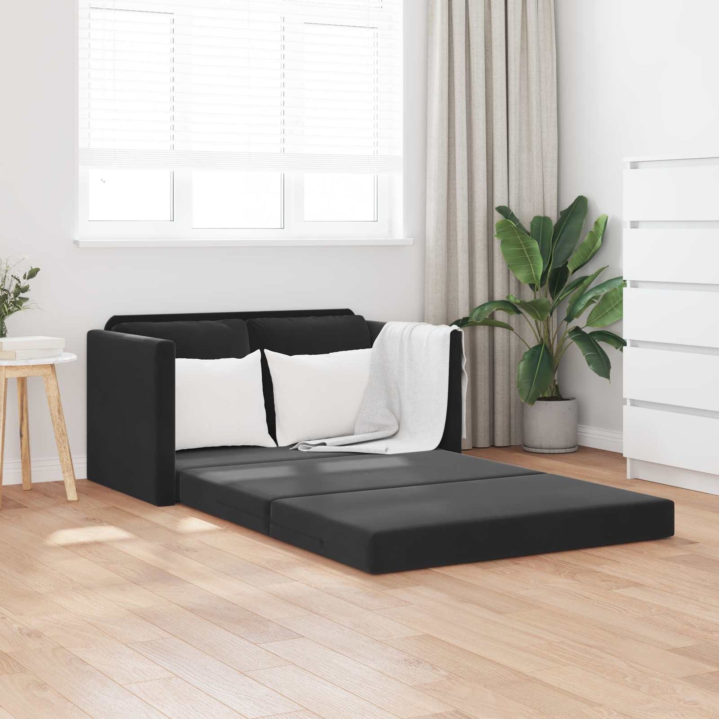 Folding Sofa Bed Black 122 x 70 x 60 cm Velvet