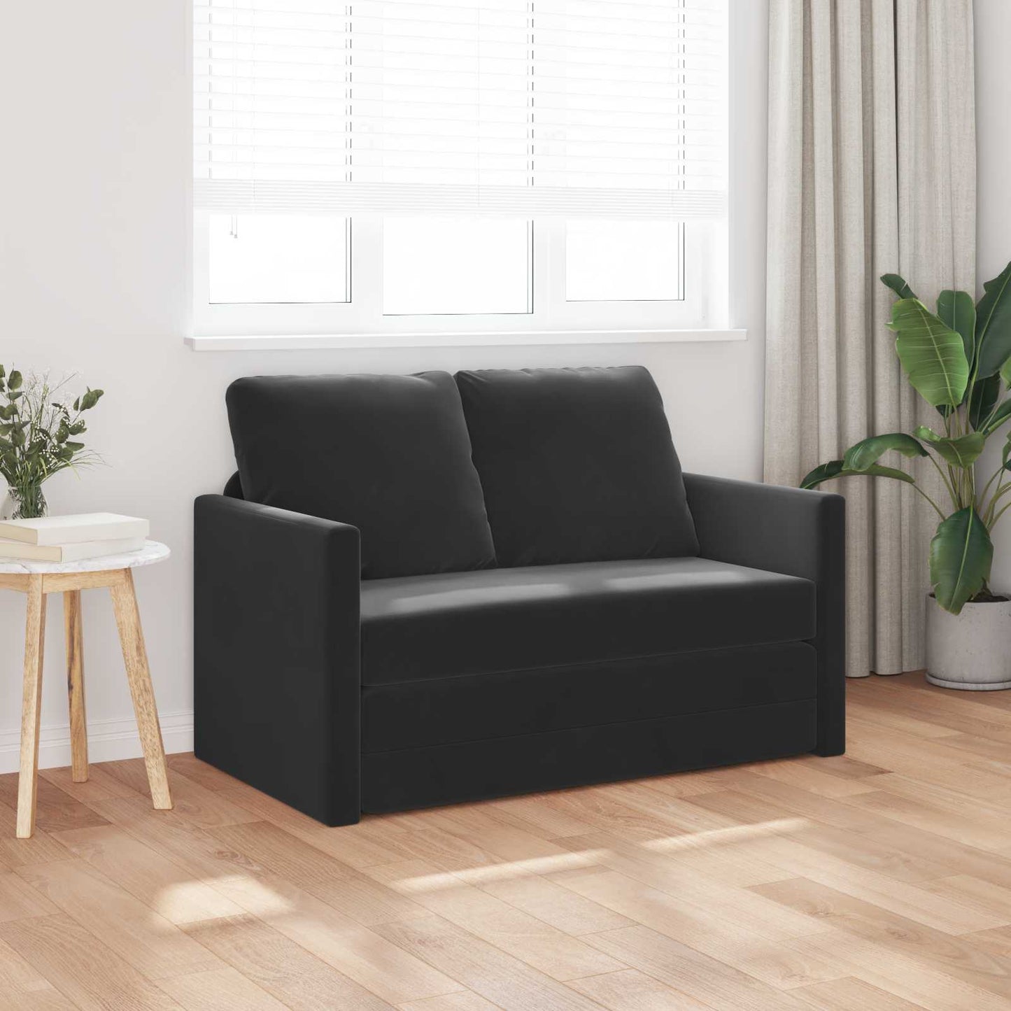 Folding Sofa Bed Black 122 x 70 x 60 cm Velvet