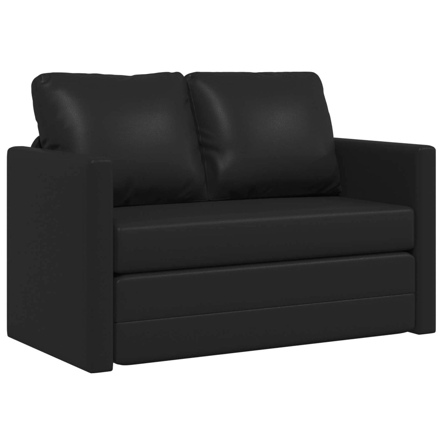 Folding Sofa Bed Black 112 x 60 x 55 cm Faux Leather