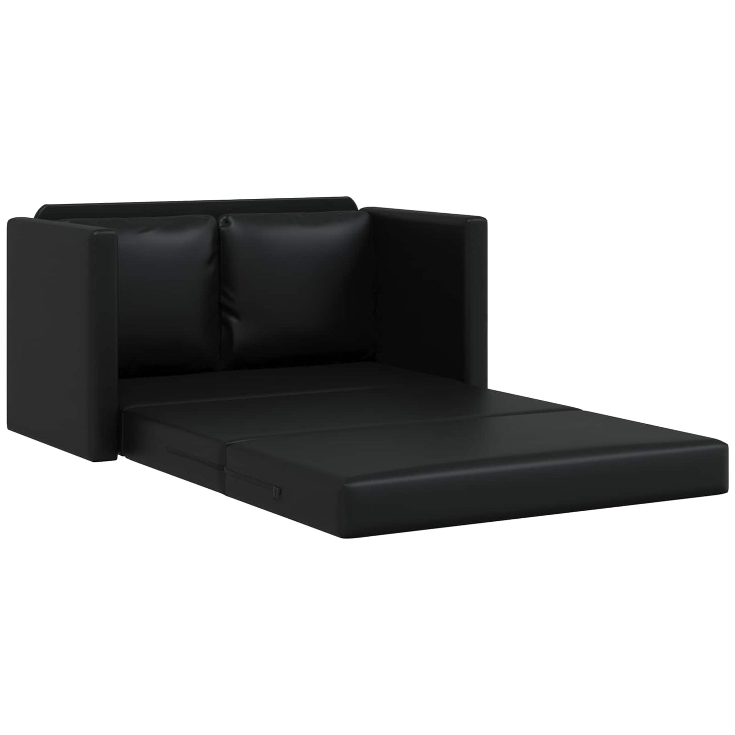 Folding Sofa Bed Black 112 x 60 x 55 cm Faux Leather
