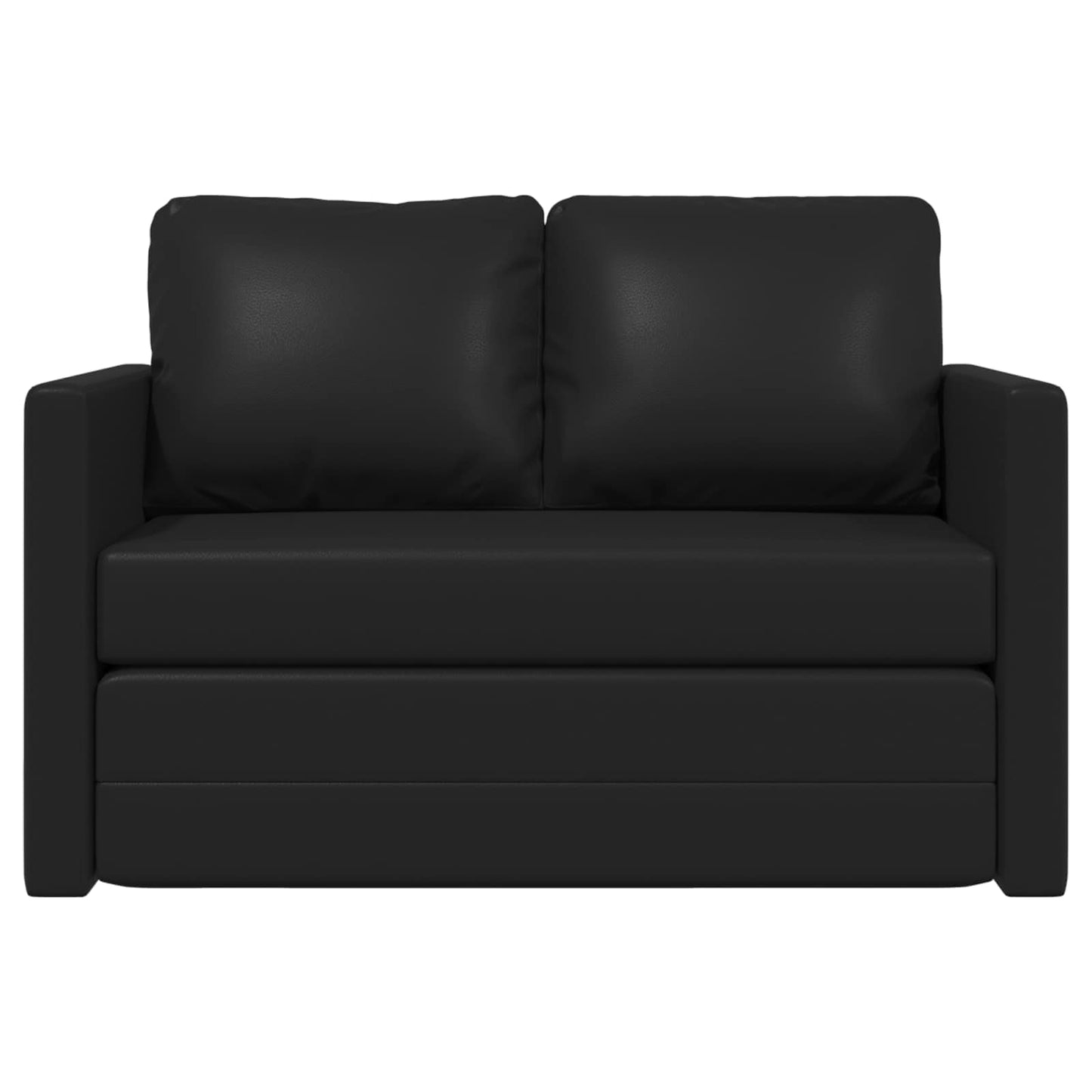 Folding Sofa Bed Black 112 x 60 x 55 cm Faux Leather