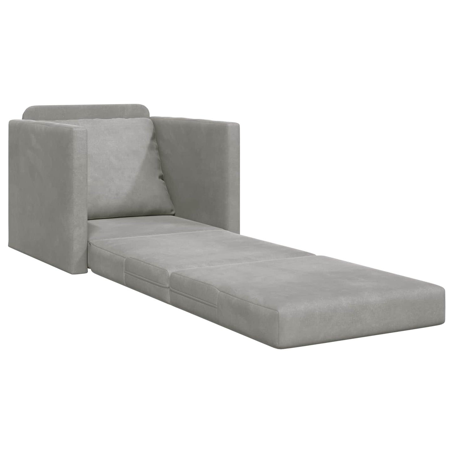 Folding Sofa Bed Light Grey 74 x 77 x 81 cm Velvet