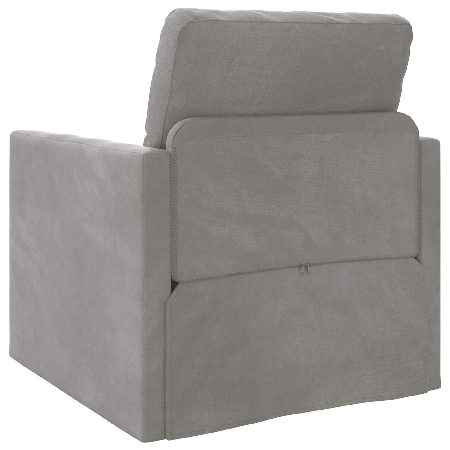 Folding Sofa Bed Light Grey 74 x 77 x 81 cm Velvet