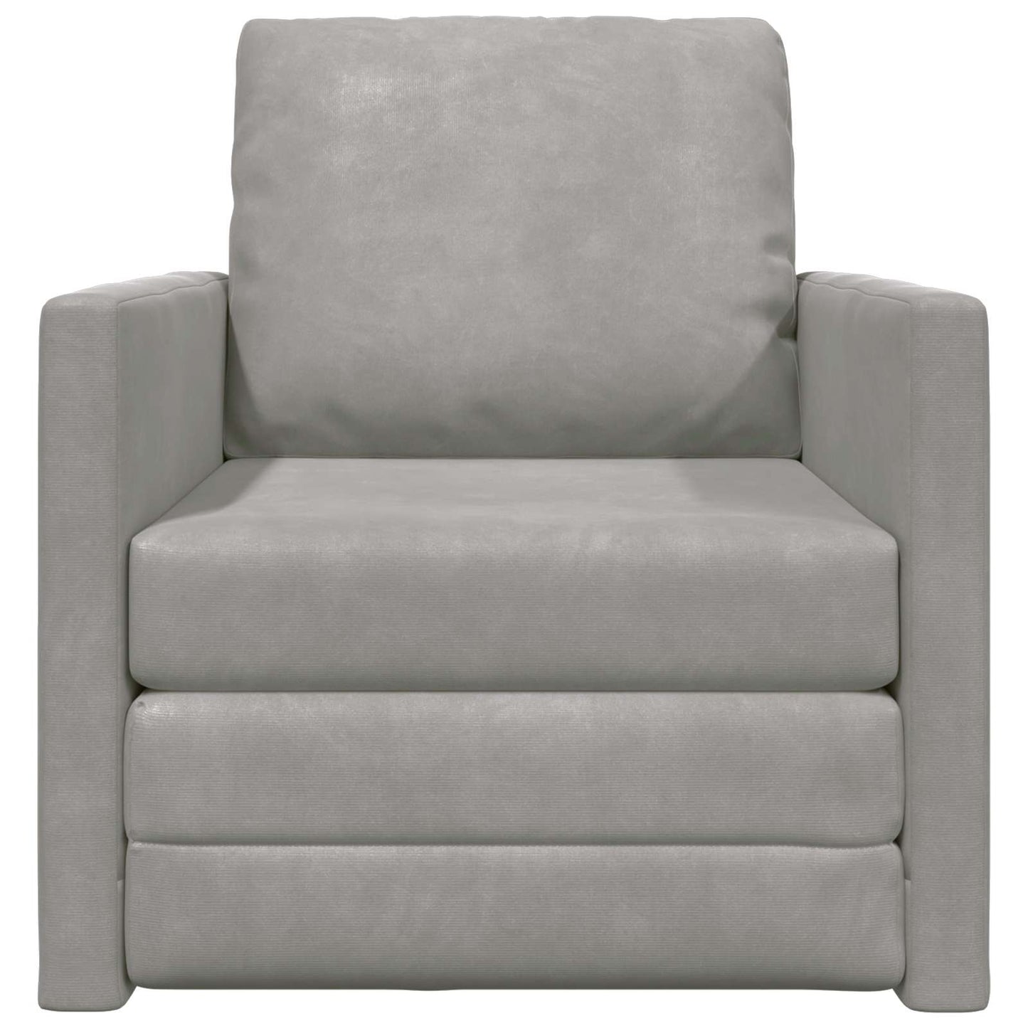 Folding Sofa Bed Light Grey 74 x 77 x 81 cm Velvet