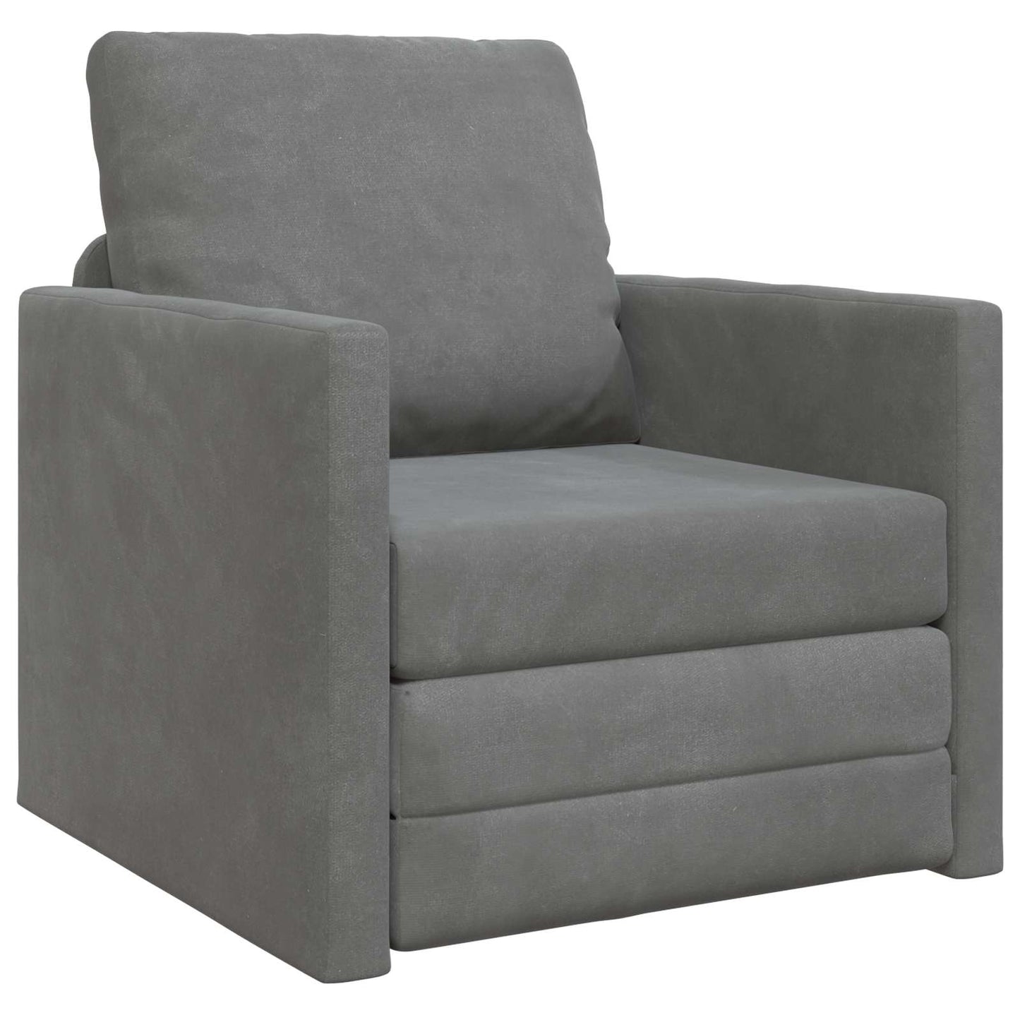 Folding Sofa Bed Dark Grey 74 x 77 x 81 cm Velvet