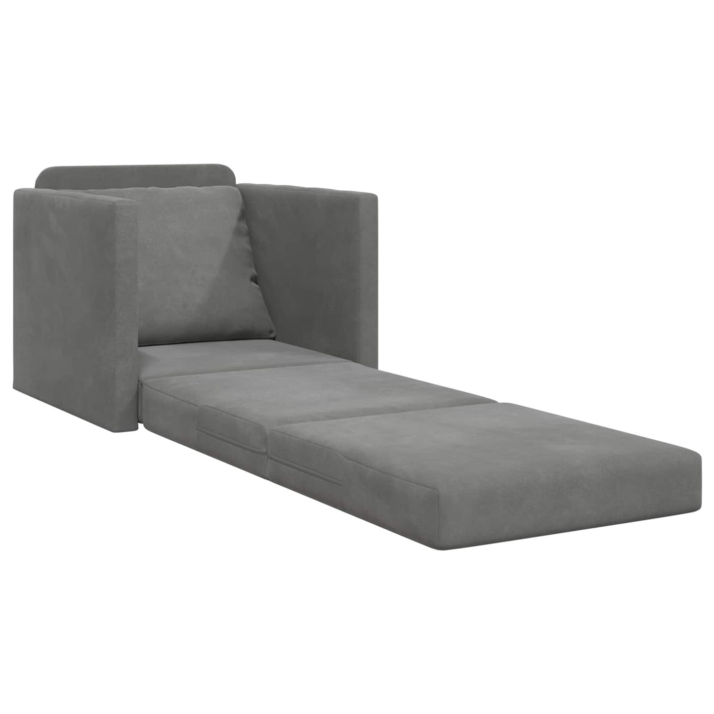 Folding Sofa Bed Dark Grey 74 x 77 x 81 cm Velvet