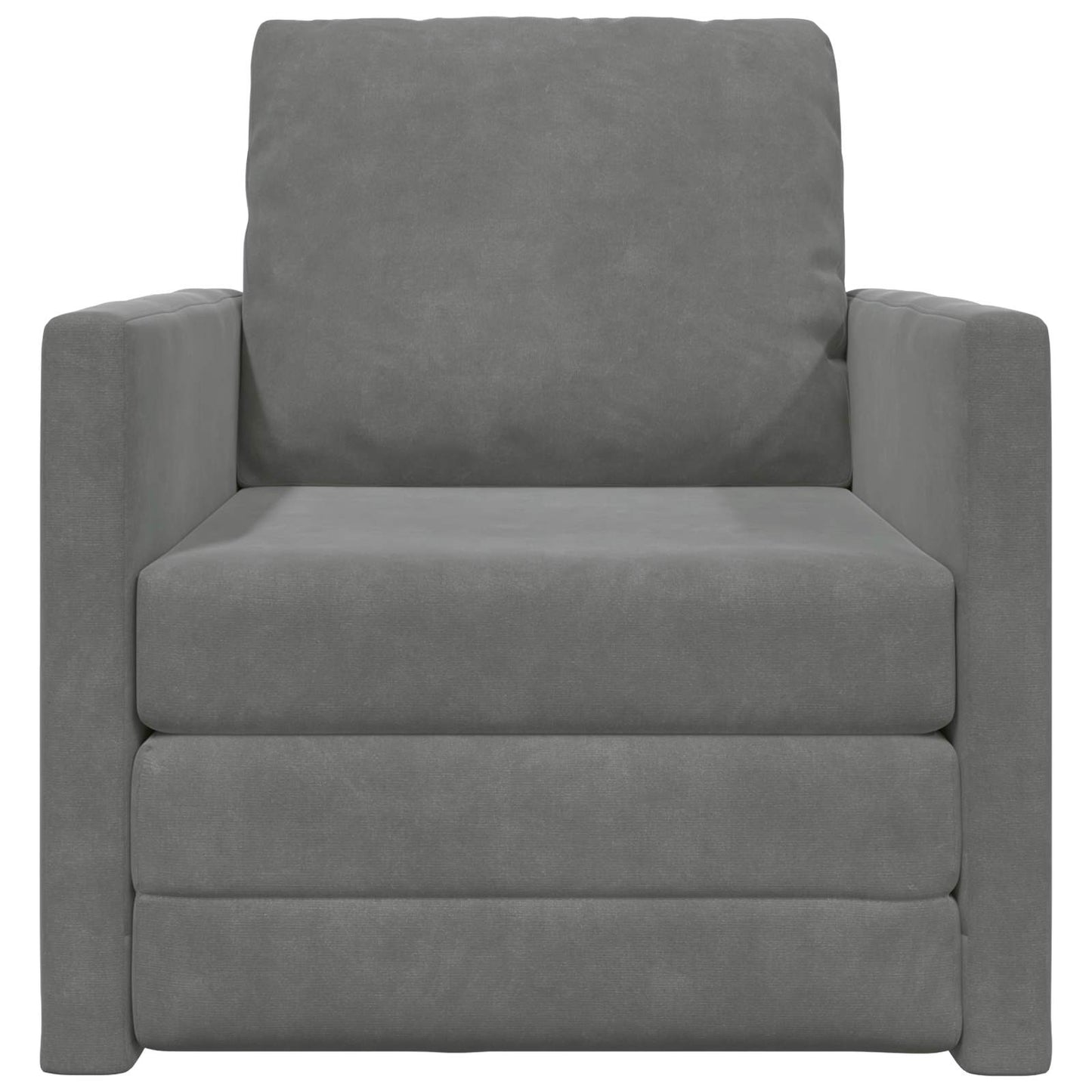 Folding Sofa Bed Dark Grey 74 x 77 x 81 cm Velvet