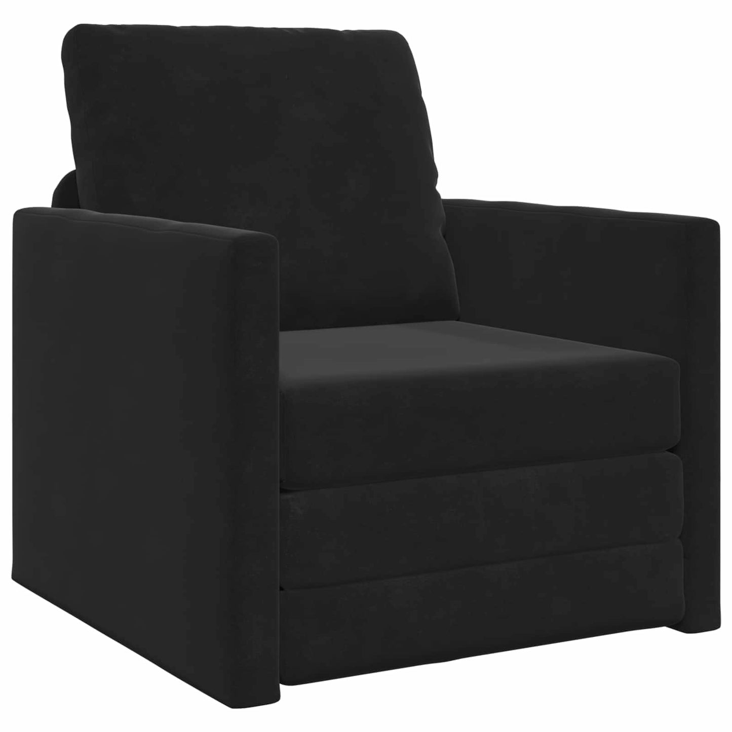Folding Sofa Bed Black 74 x 77 x 81 cm Velvet