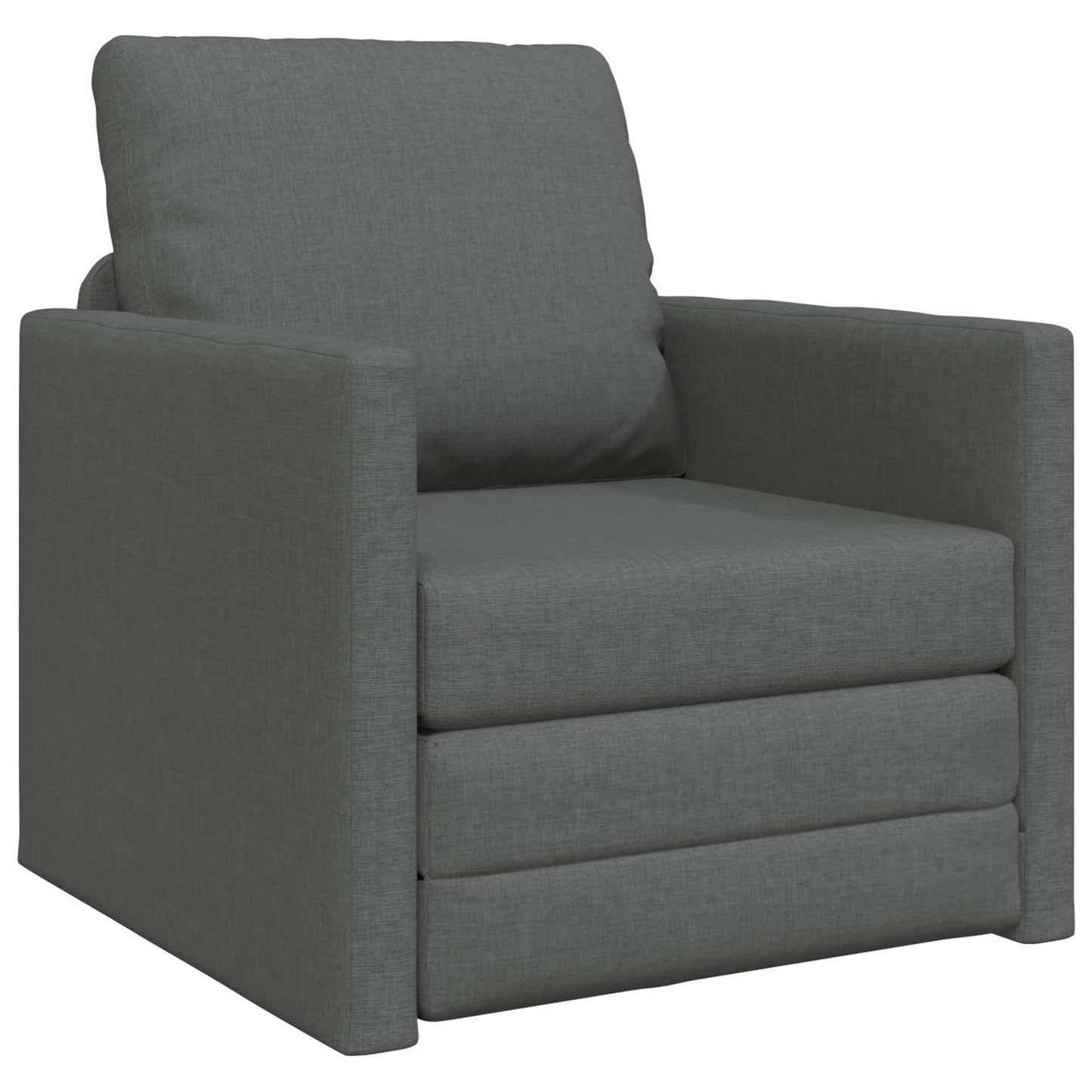 Folding Sofa Bed Dark Grey 74 x 77 x 81 cm Fabric