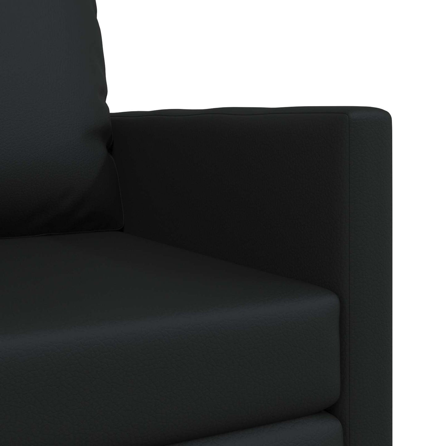 Folding Sofa Bed Black 74 x 77 x 81 cm Faux Leather