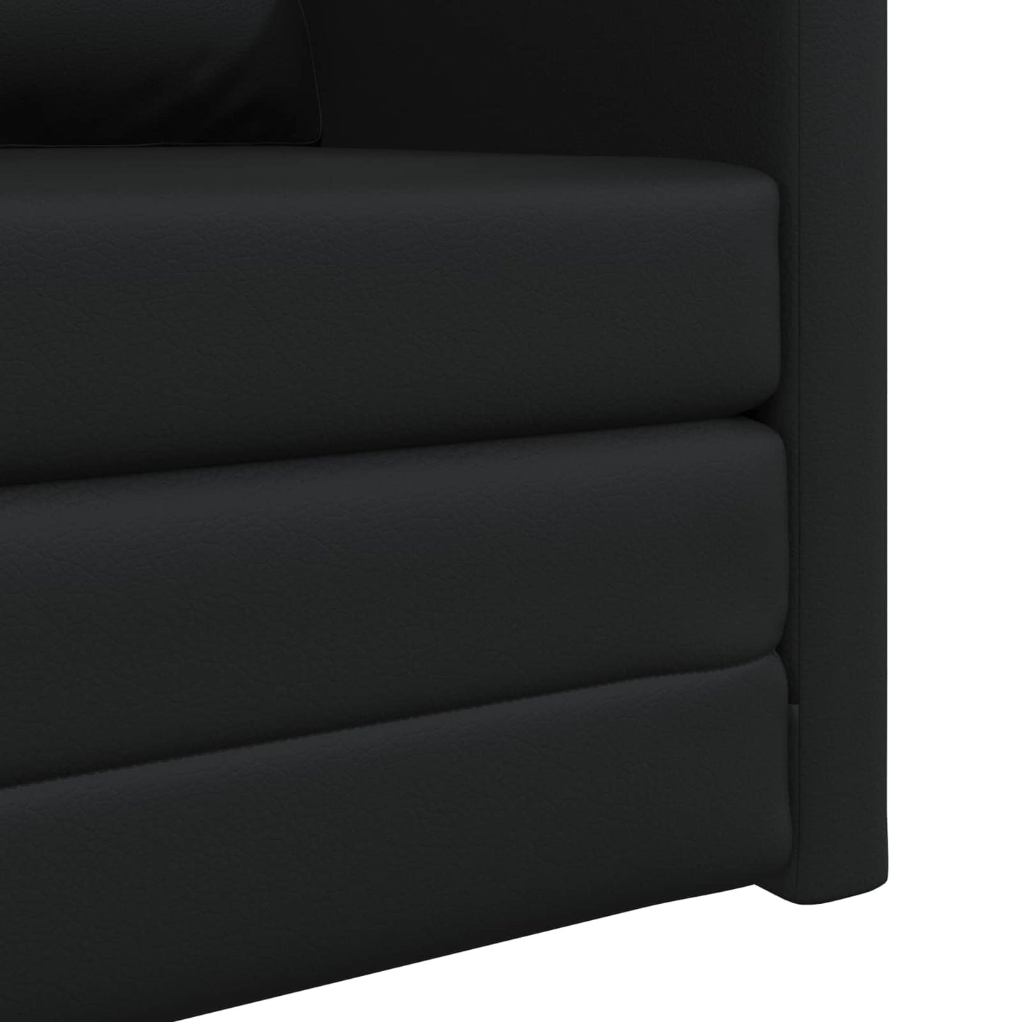 Folding Sofa Bed Black 74 x 77 x 81 cm Faux Leather