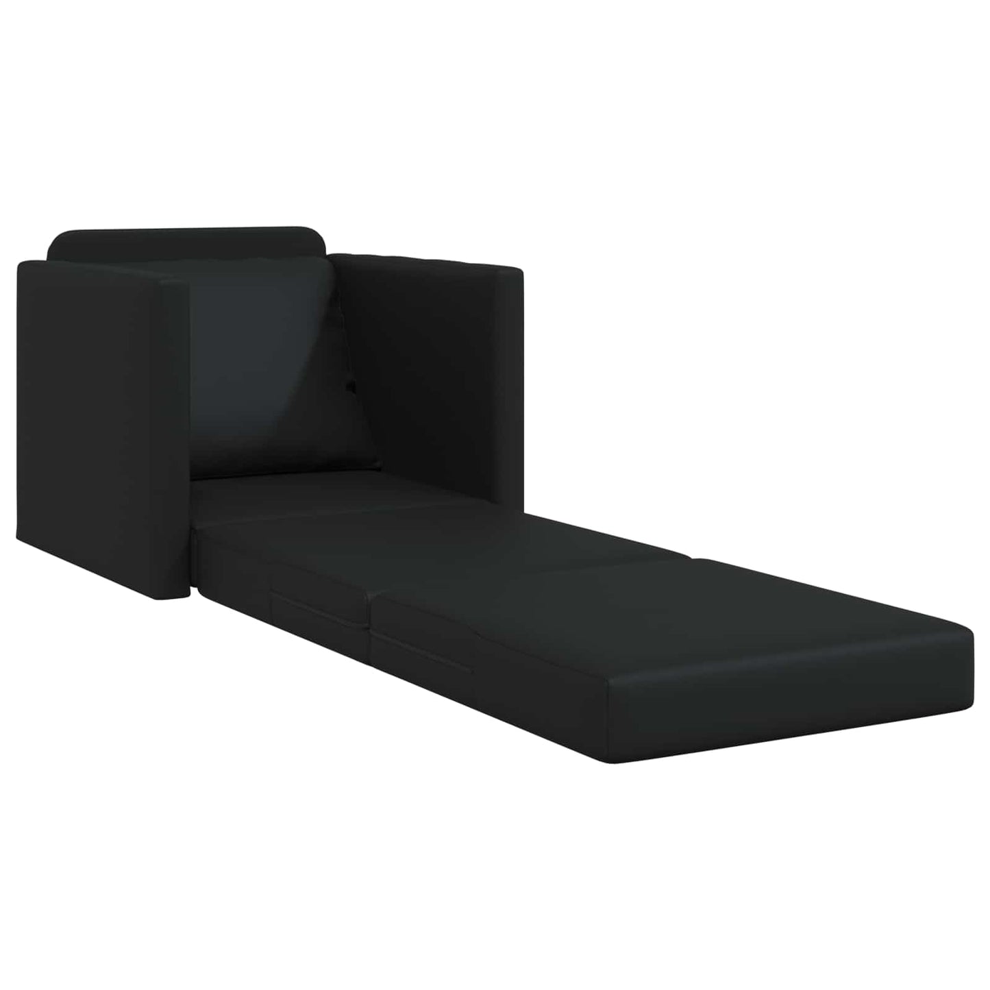 Folding Sofa Bed Black 74 x 77 x 81 cm Faux Leather