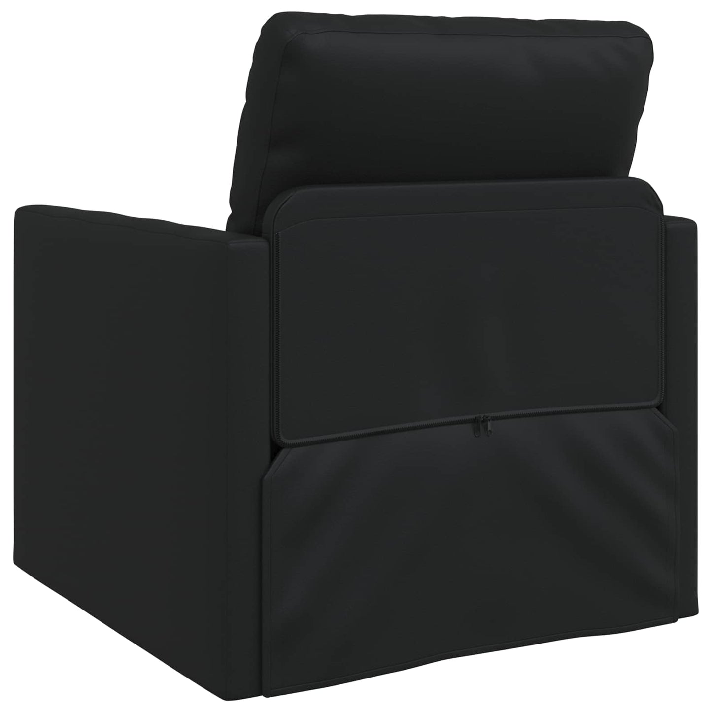 Folding Sofa Bed Black 74 x 77 x 81 cm Faux Leather