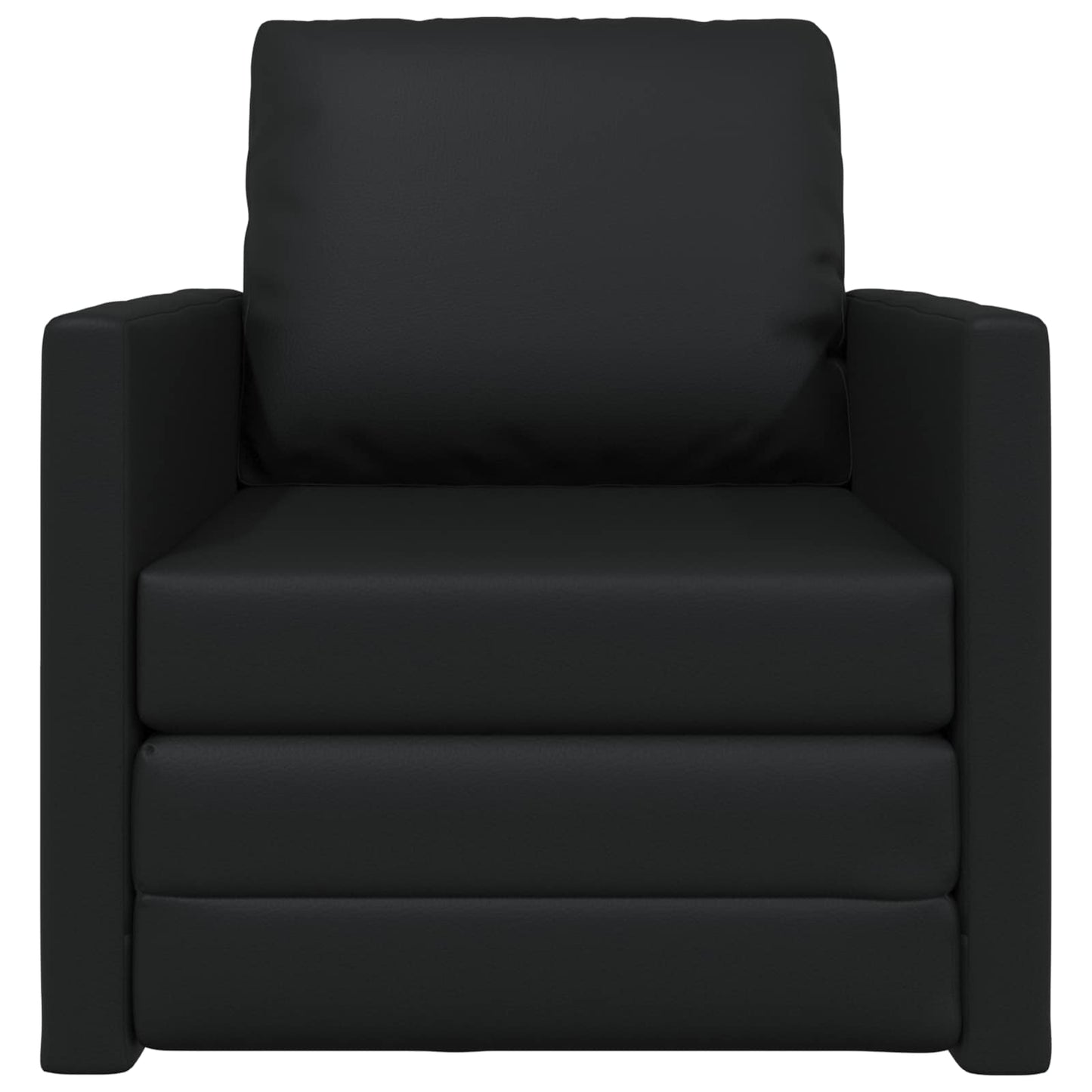 Folding Sofa Bed Black 74 x 77 x 81 cm Faux Leather