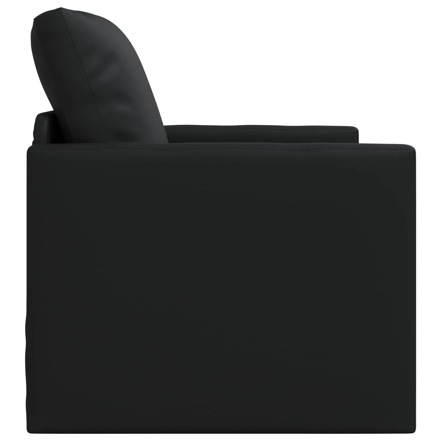 Folding Sofa Bed Black 74 x 77 x 81 cm Faux Leather