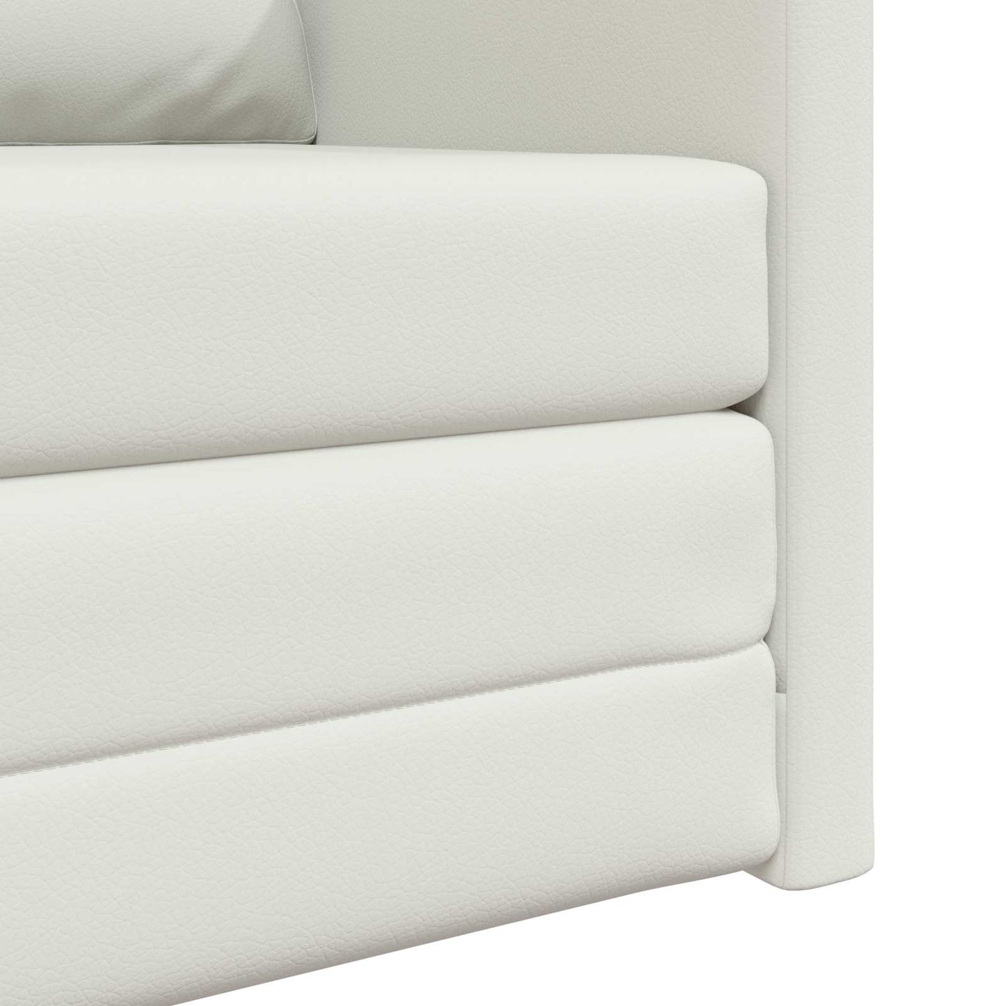 Folding Sofa Bed White 74 x 77 x 81 cm Faux Leather