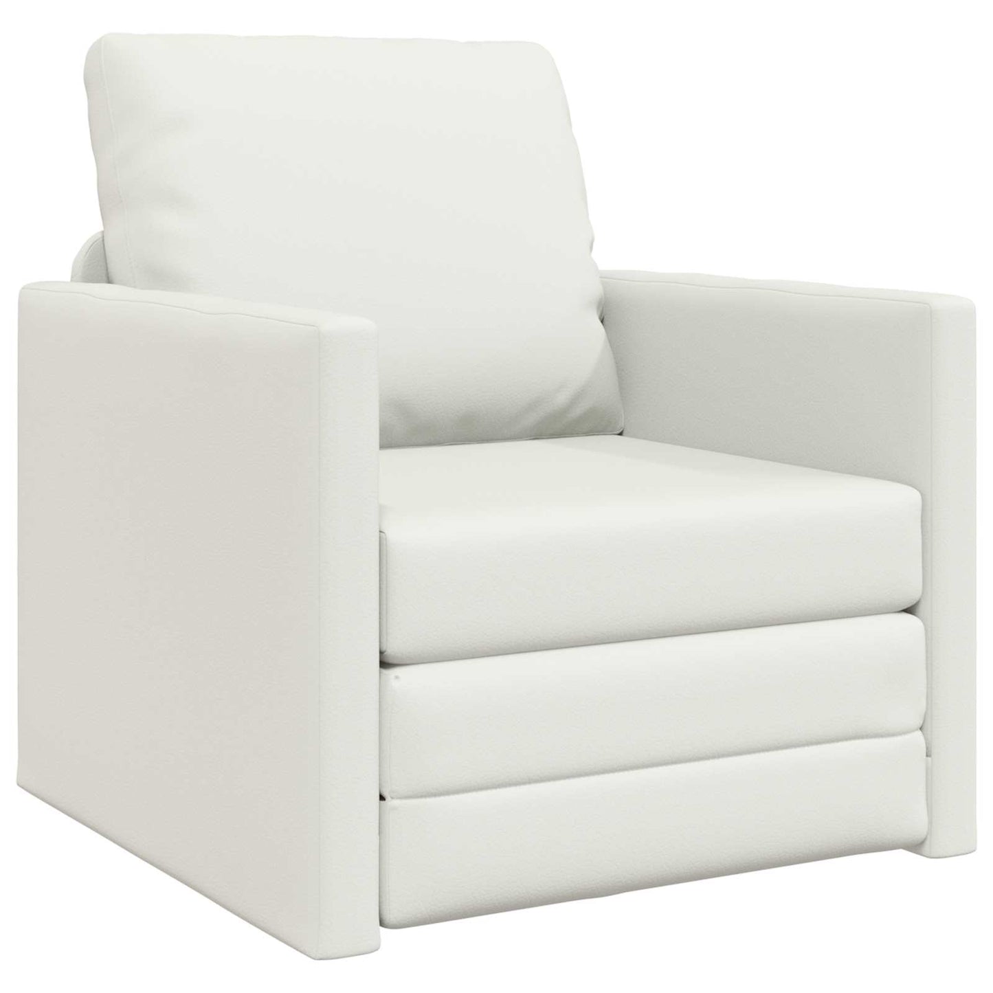 Folding Sofa Bed White 74 x 77 x 81 cm Faux Leather