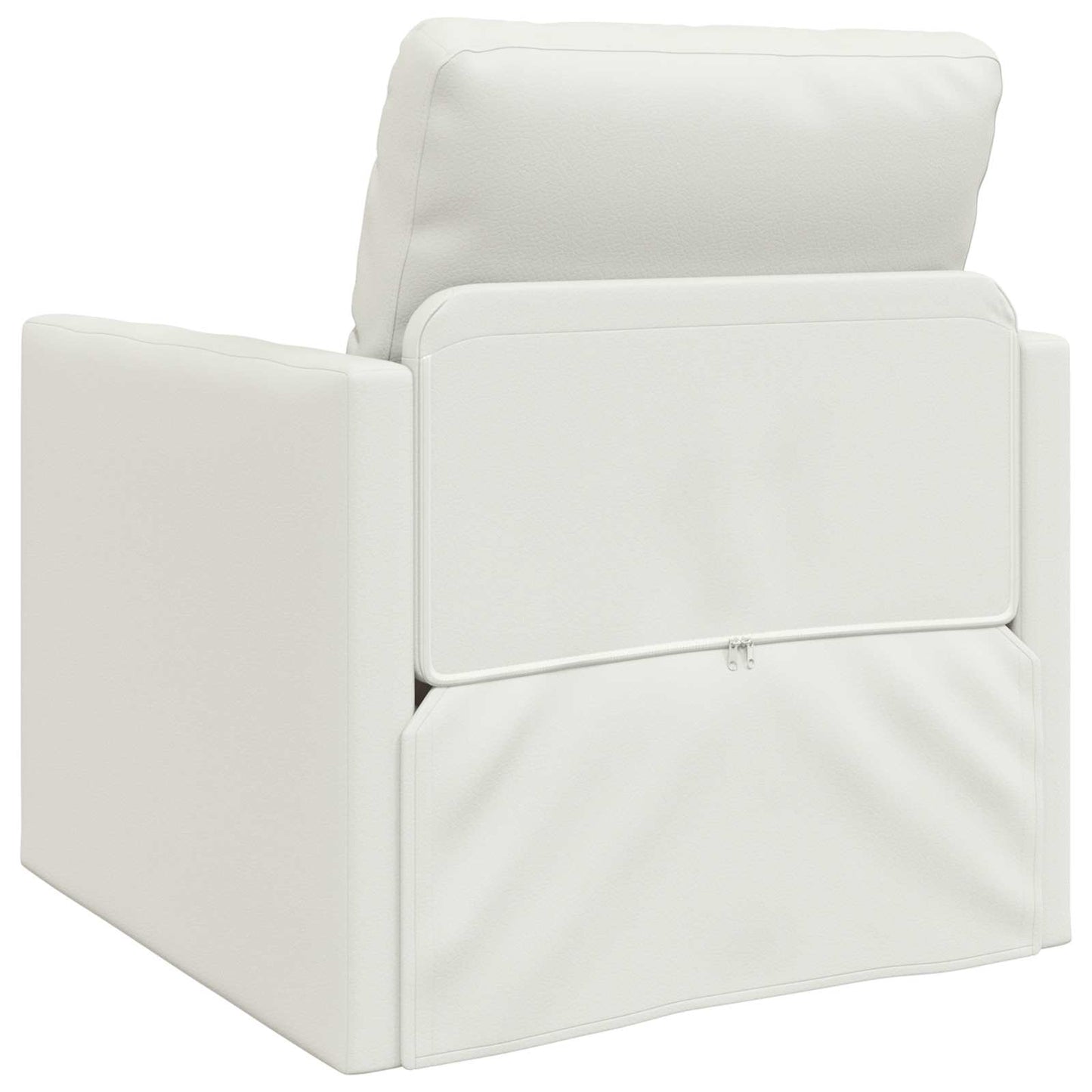 Folding Sofa Bed White 74 x 77 x 81 cm Faux Leather