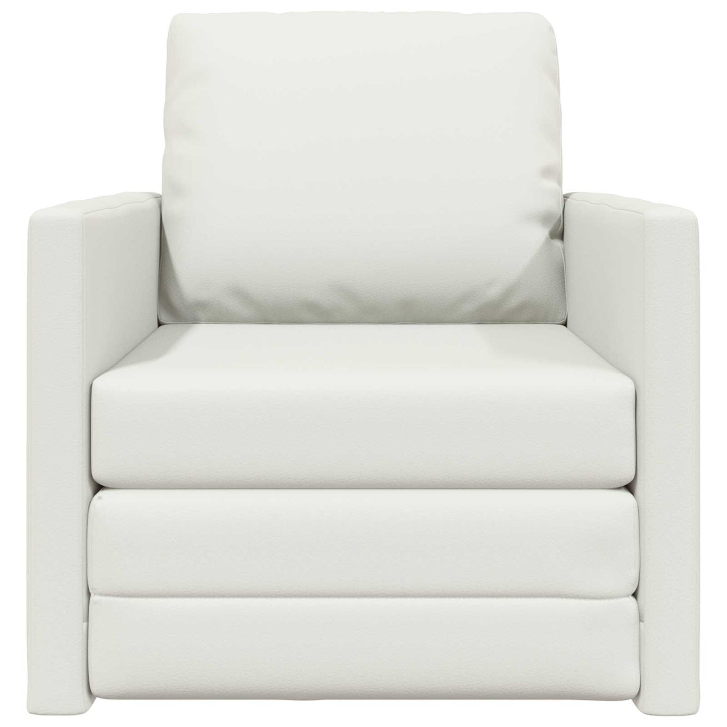 Folding Sofa Bed White 74 x 77 x 81 cm Faux Leather