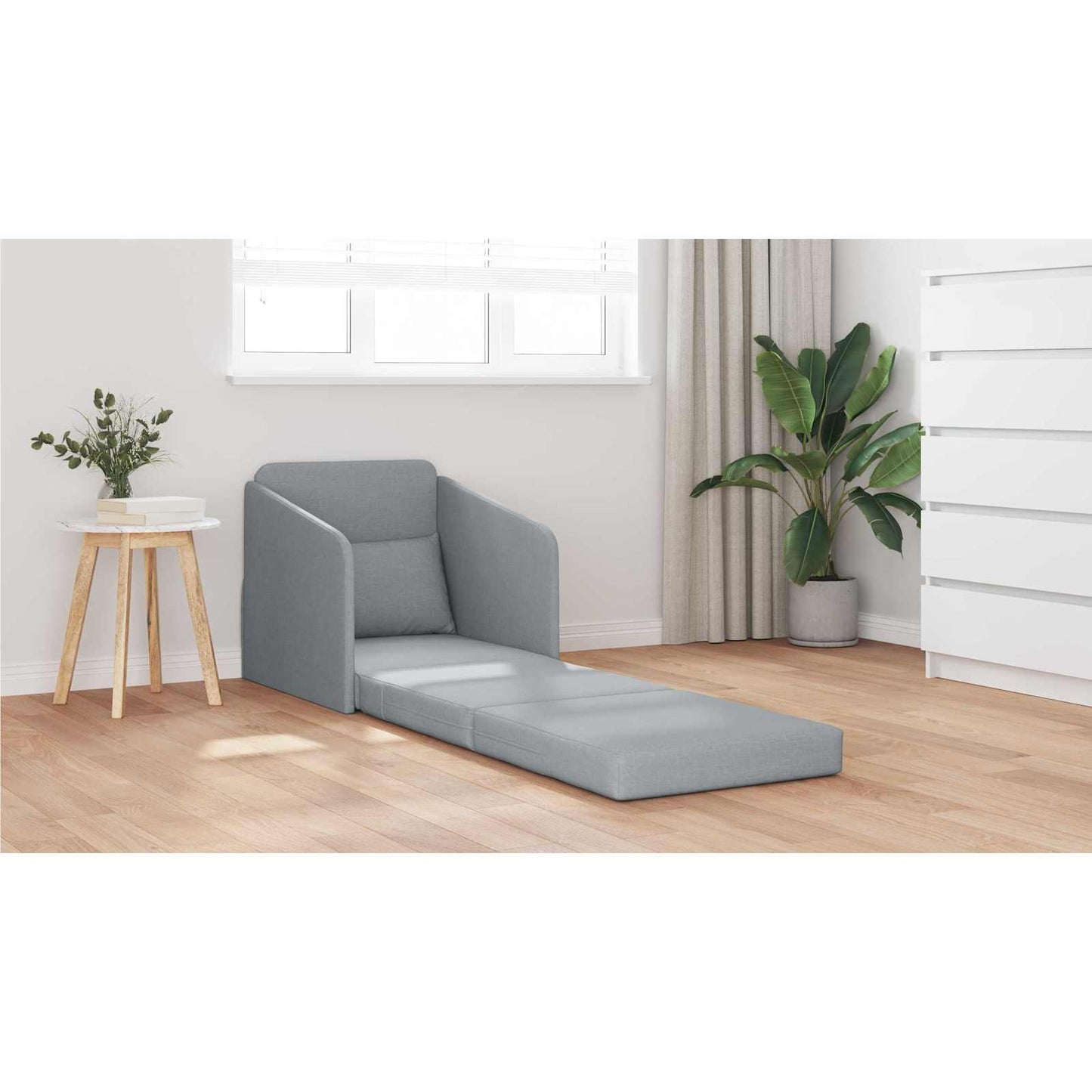 Folding Sofa Bed Light Grey 65 x 80 x 83 cm Fabric