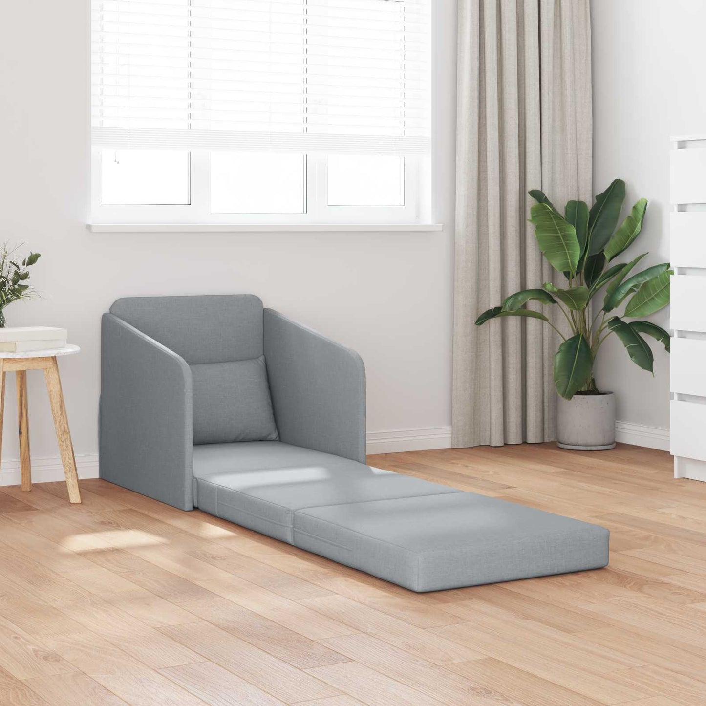 Folding Sofa Bed Light Grey 65 x 80 x 83 cm Fabric