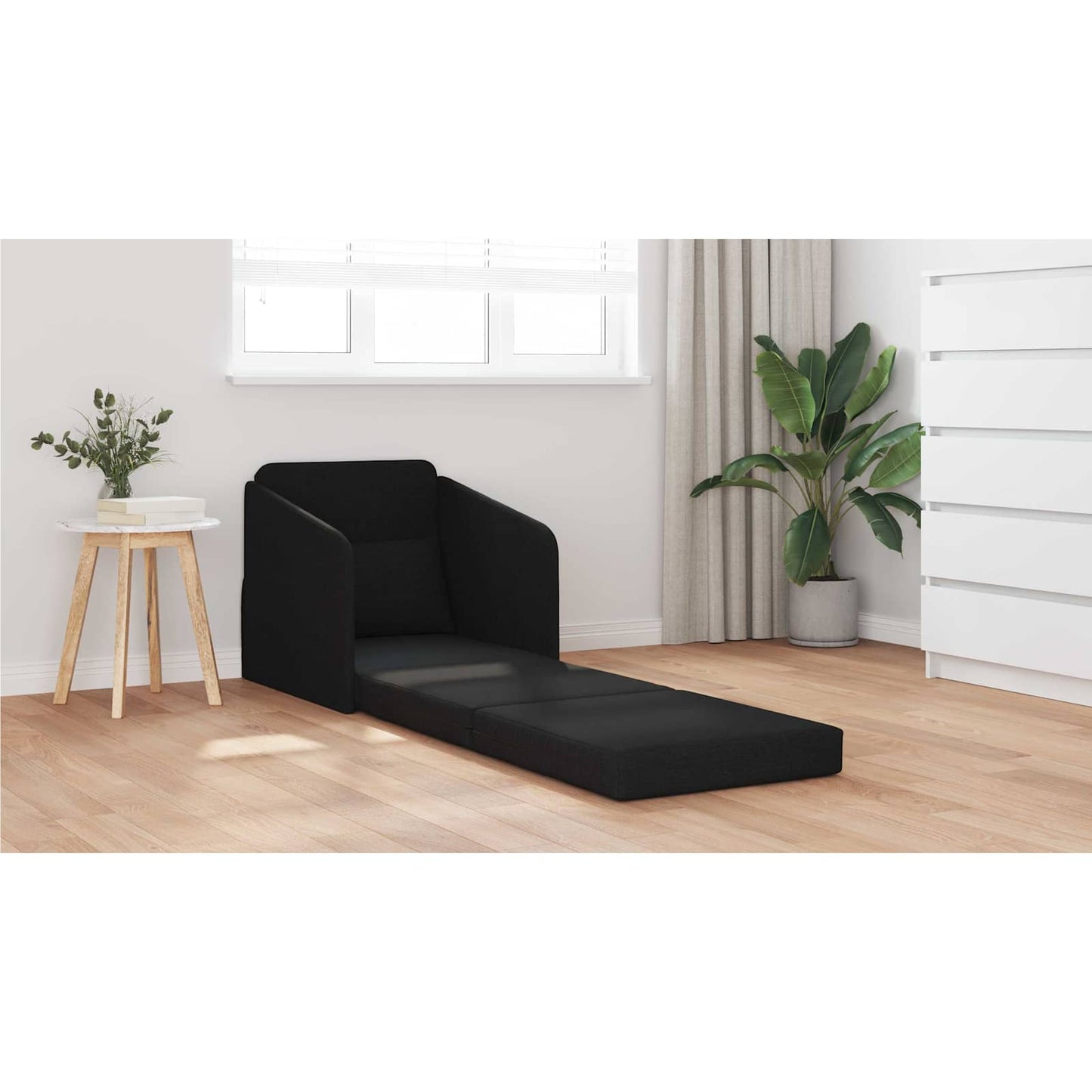 Folding Sofa Bed Black 65 x 80 x 83 cm Fabric