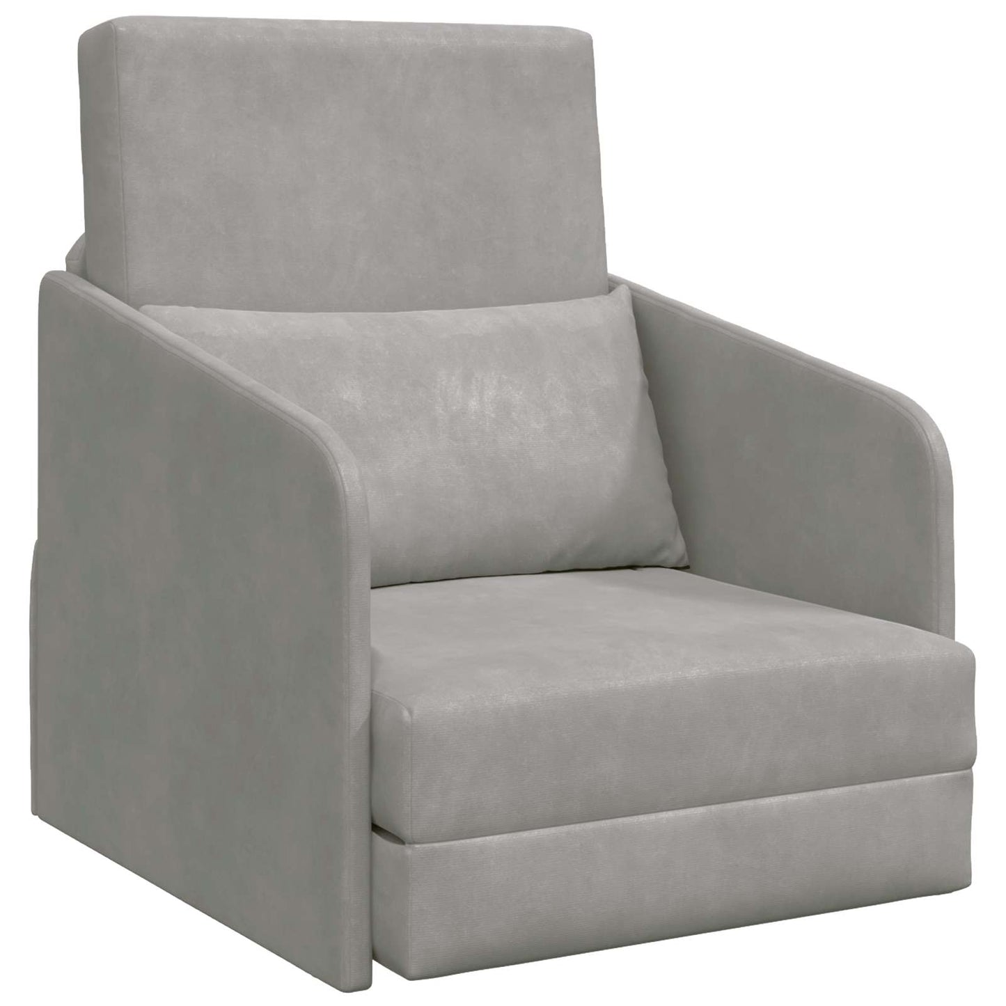 Folding Sofa Bed Light Grey 65 x 80 x 83 cm Velvet
