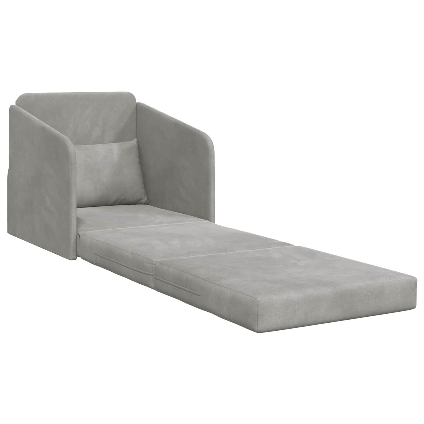 Folding Sofa Bed Light Grey 65 x 80 x 83 cm Velvet