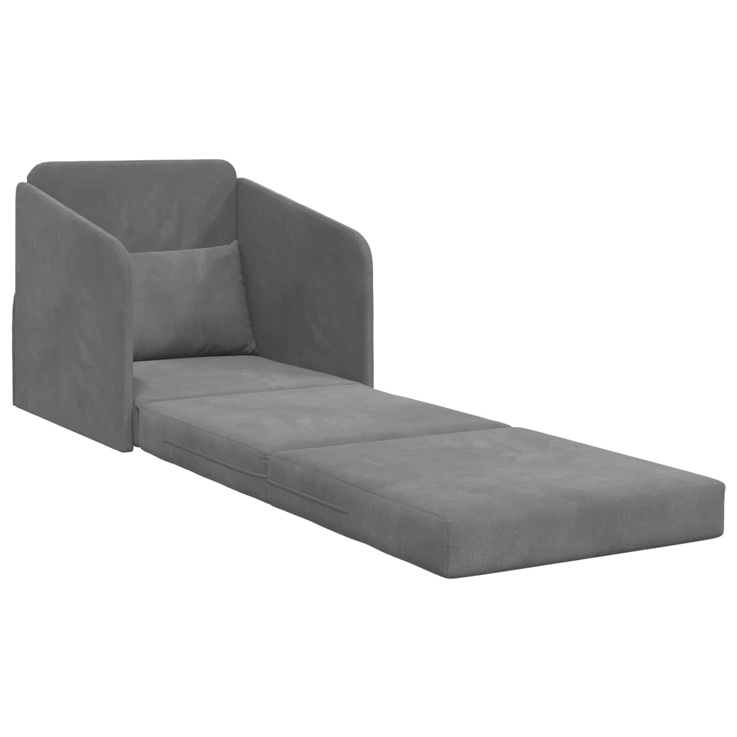 Folding Sofa Bed Dark Grey 65 x 80 x 83 cm Velvet