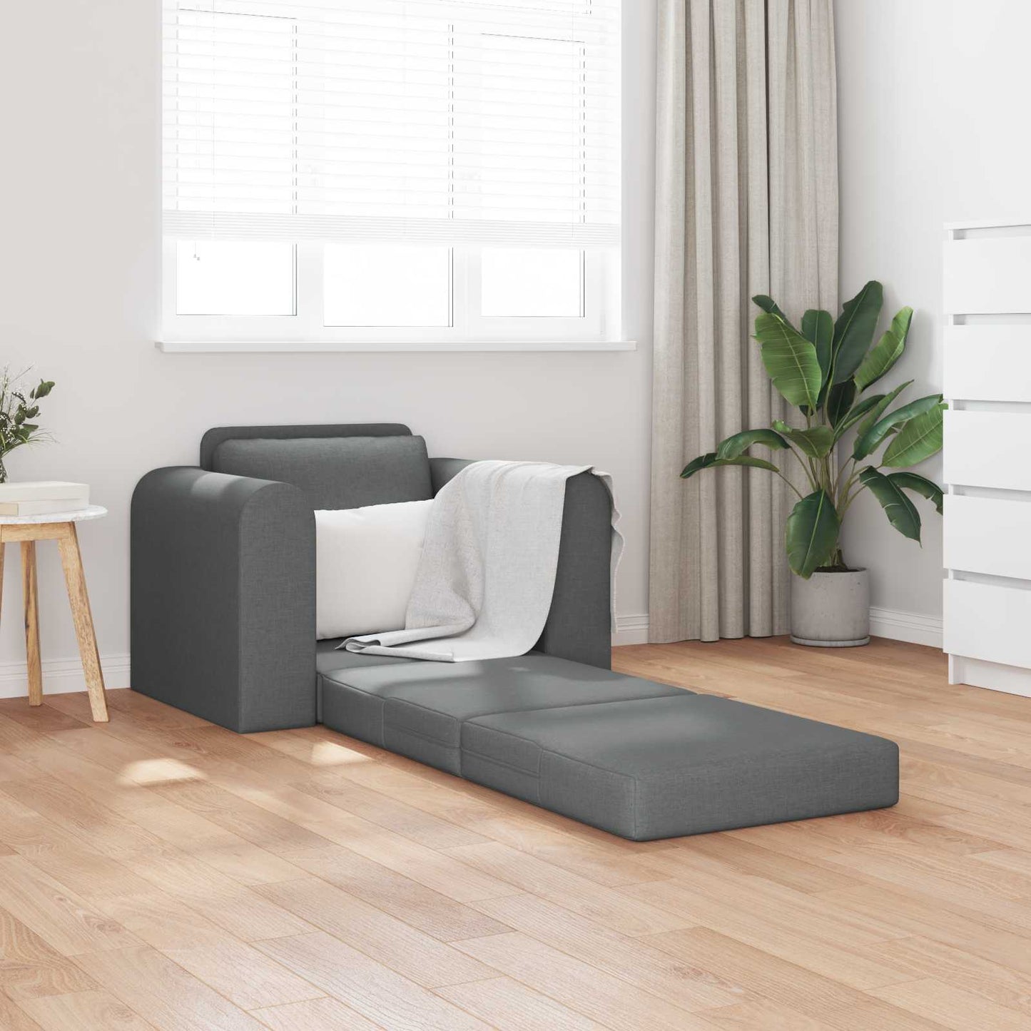 Folding Sofa Bed Dark Grey 98 x 71 x 83 cm Fabric