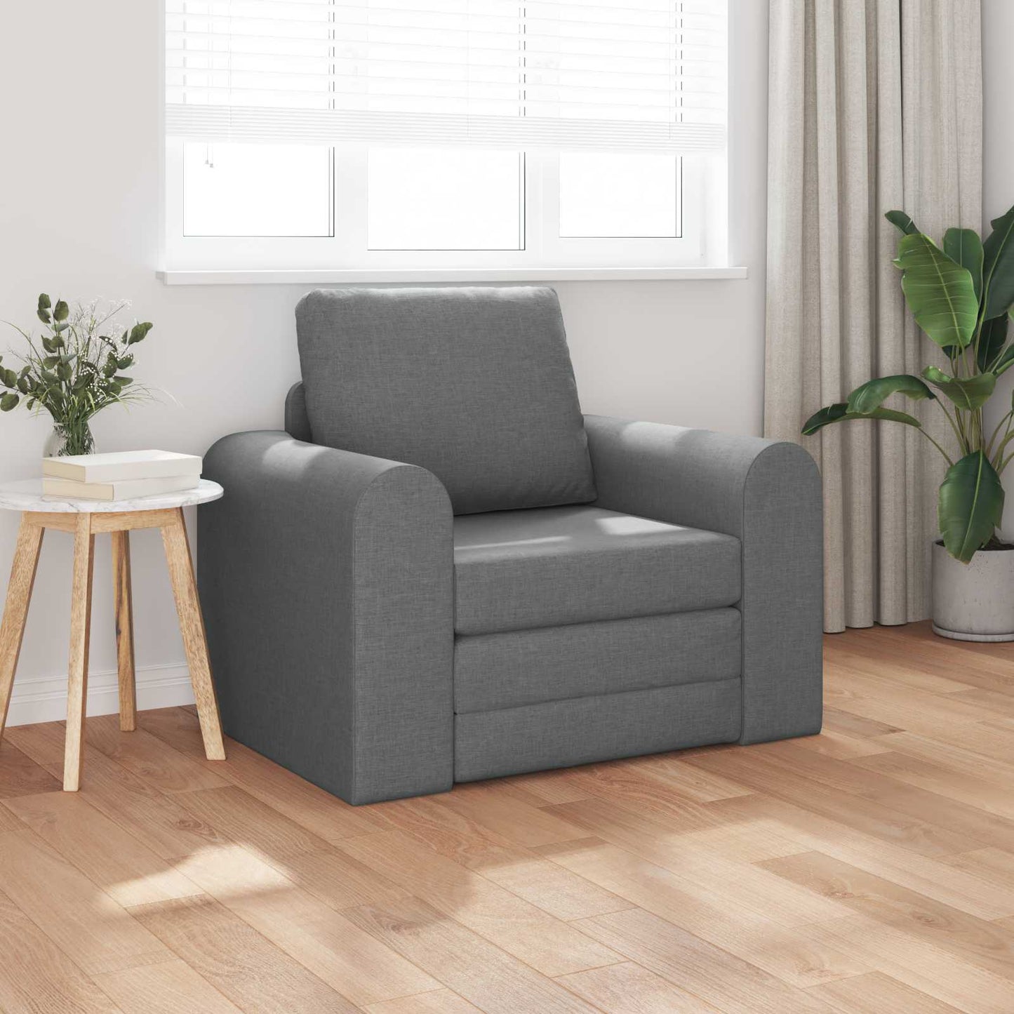 Folding Sofa Bed Dark Grey 98 x 71 x 83 cm Fabric