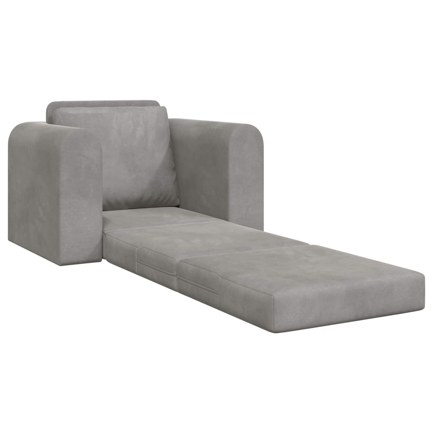 Folding Sofa Bed Light Grey 98 x 71 x 83 cm Velvet