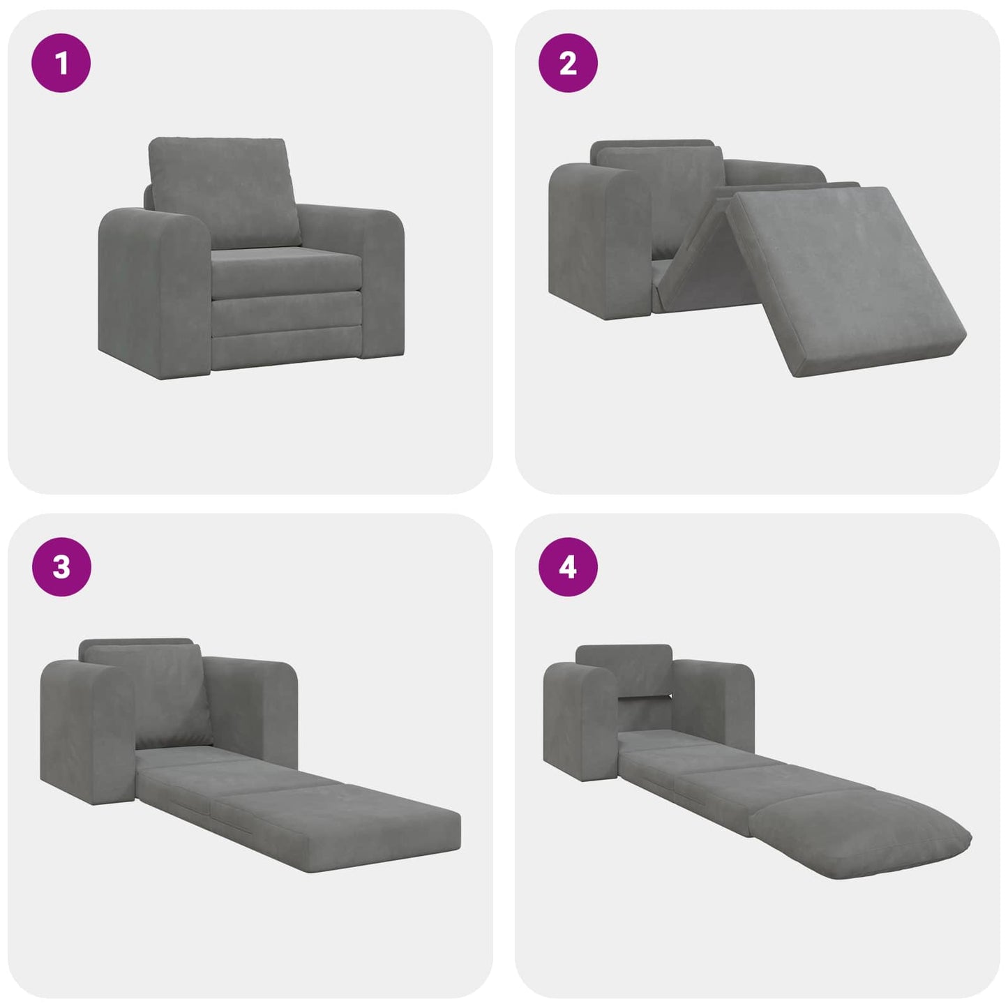 Folding Sofa Bed Dark Grey 98 x 71 x 83 cm Velvet