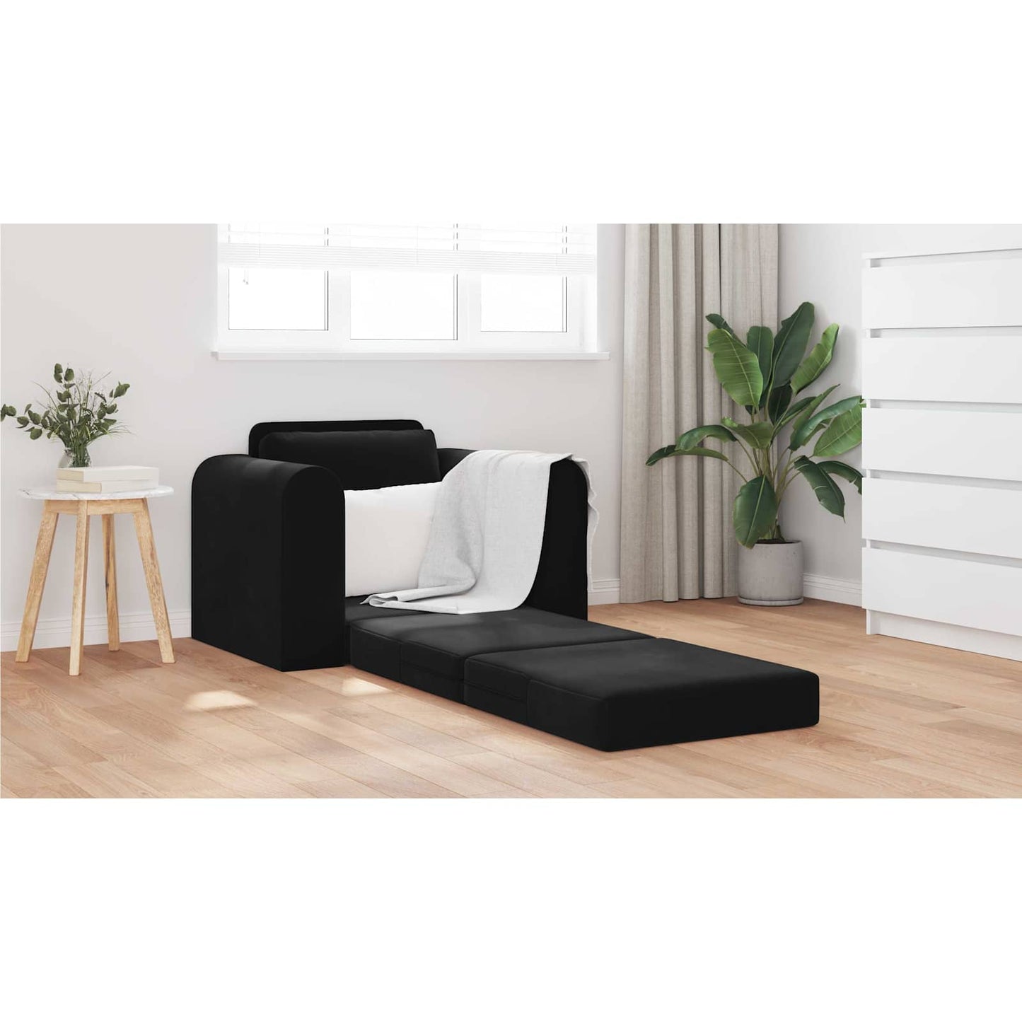 Folding Sofa Bed Black 98 x 71 x 83 cm Velvet