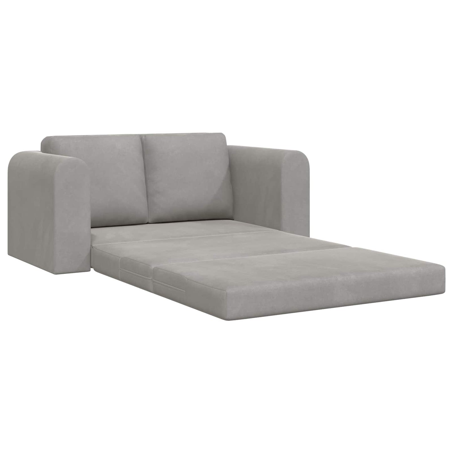 Folding Sofa Bed Light Grey 148 x 71 x 83 cm Velvet