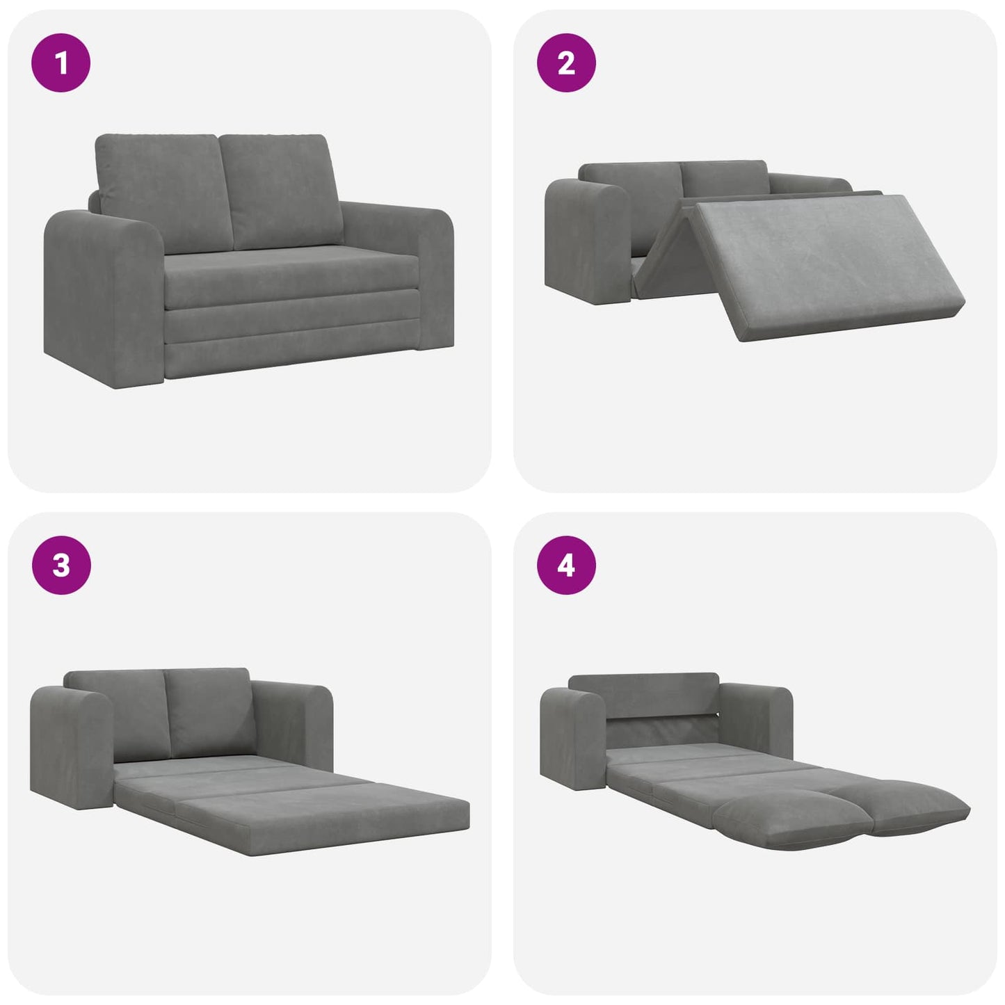 Folding Sofa Bed Dark Grey 148 x 71 x 83 cm Velvet