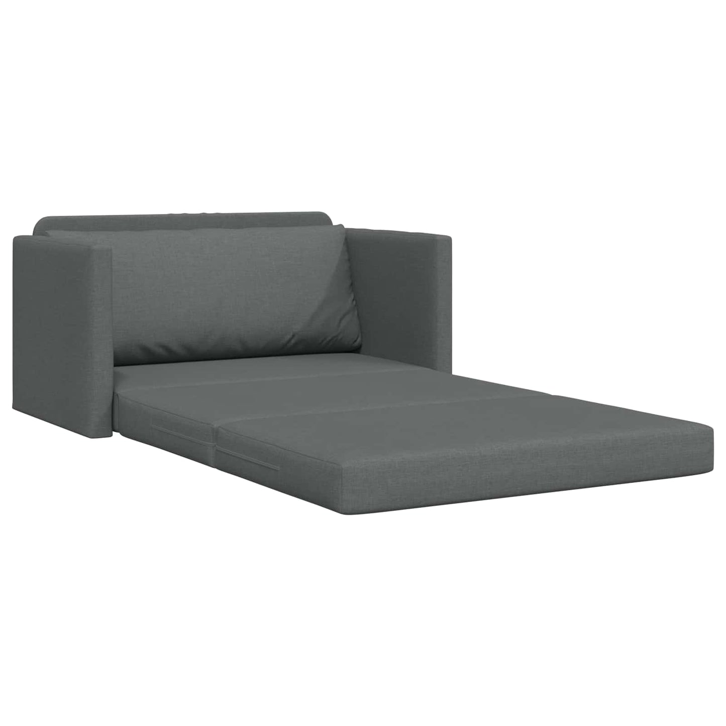 2-Seater Folding Sofa Bed Dark Grey 124 x 71 x 78 cm Fabric