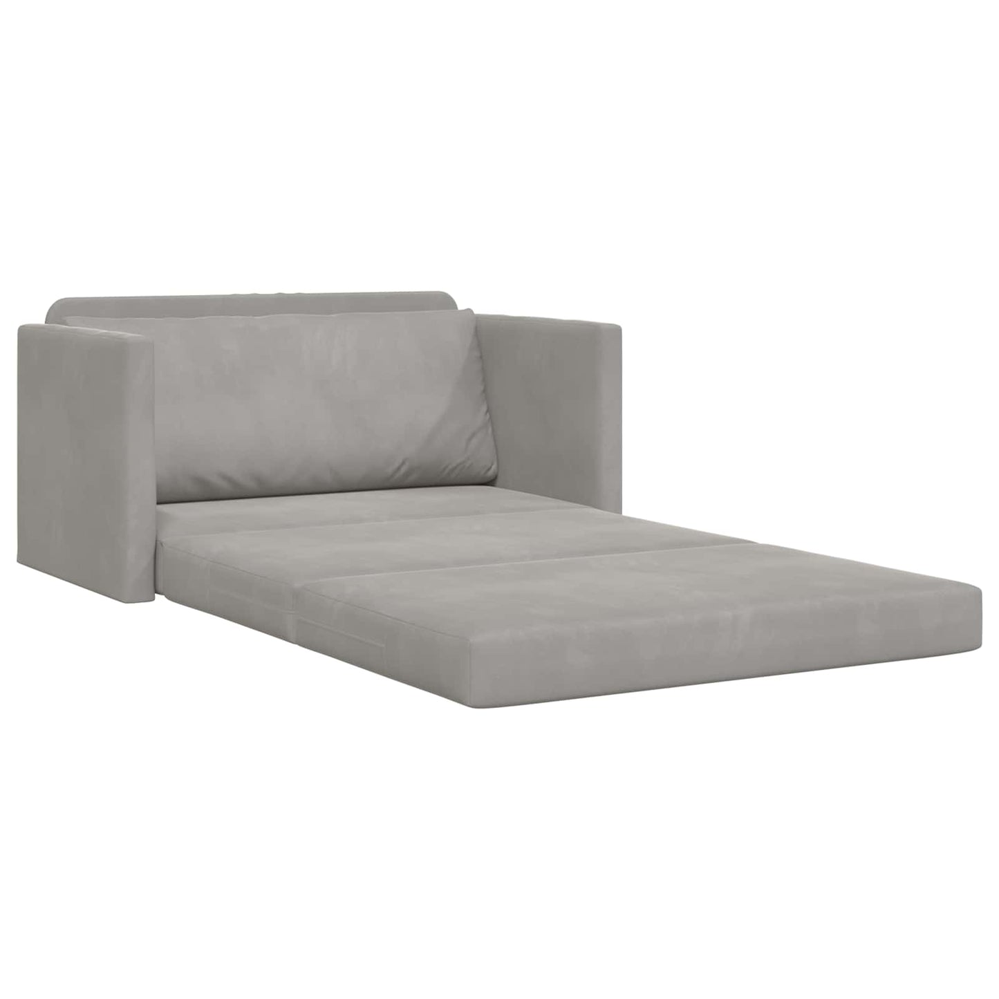 Folding Sofa Bed Light Grey 124 x 71 x 78 cm Velvet
