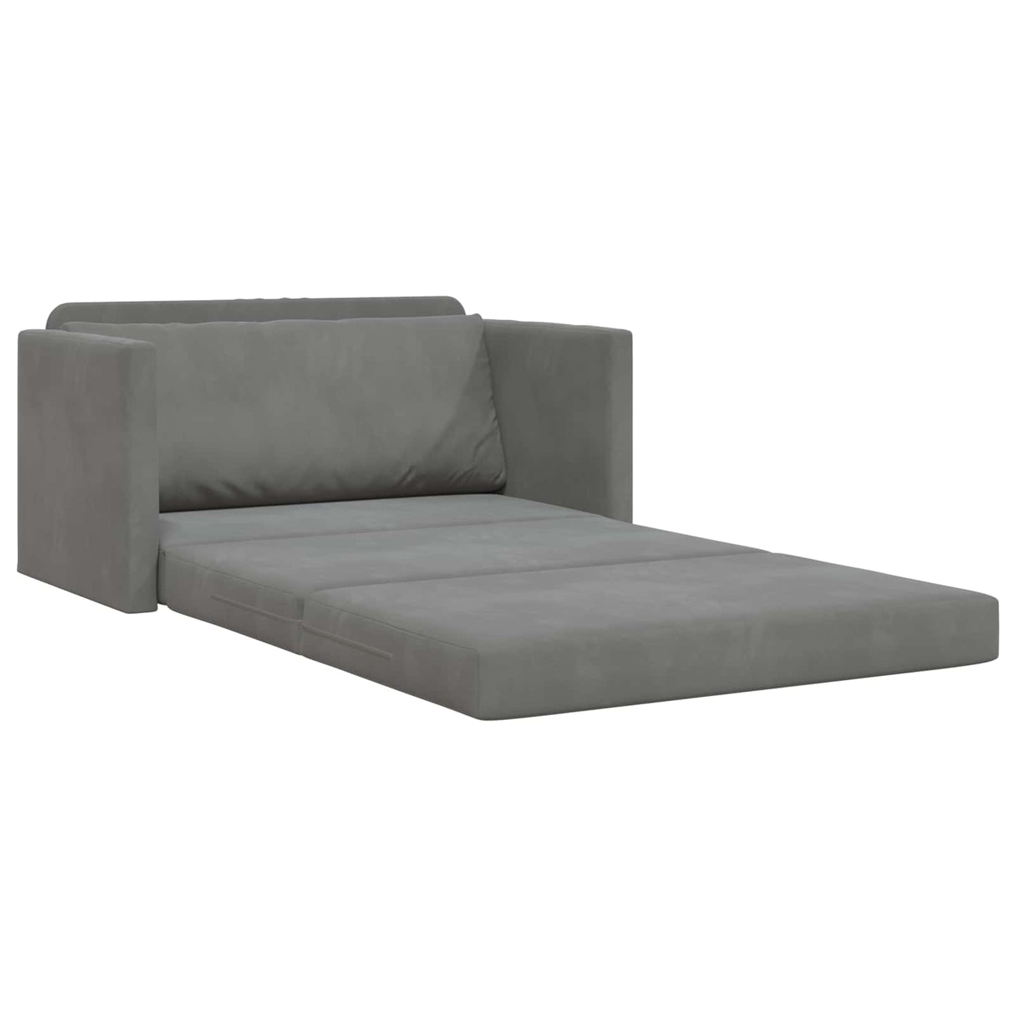 Folding Sofa Bed Dark Grey 124 x 71 x 78 cm Velvet