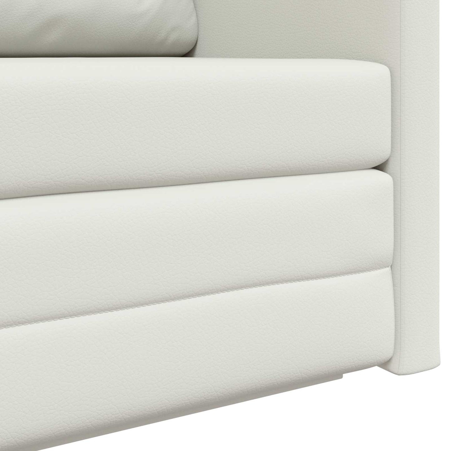 Folding Sofa Bed White 124 x 71 x 78 cm Faux Leather